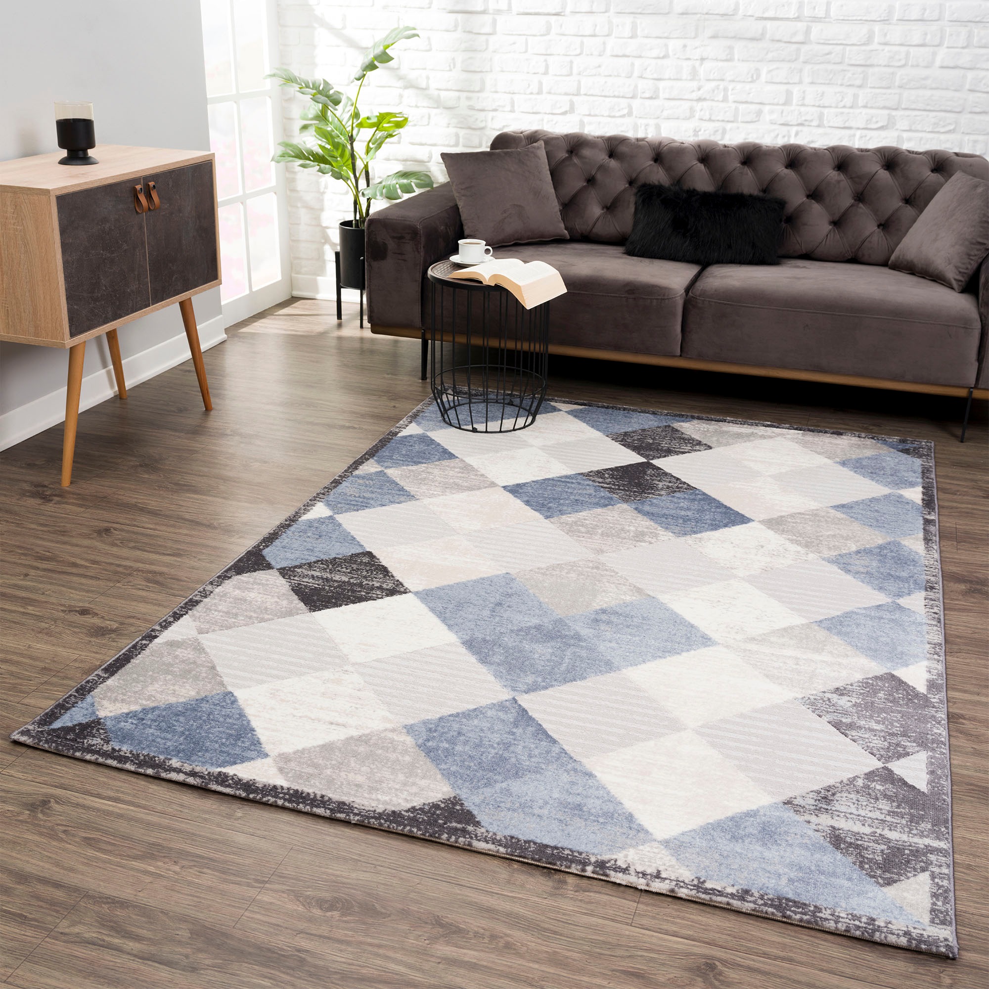 Image of Sanat Teppich "Evra 7009" rechteckig 22 mm Höhe Wohnzimmer, Kurzflor, modern, Läufer