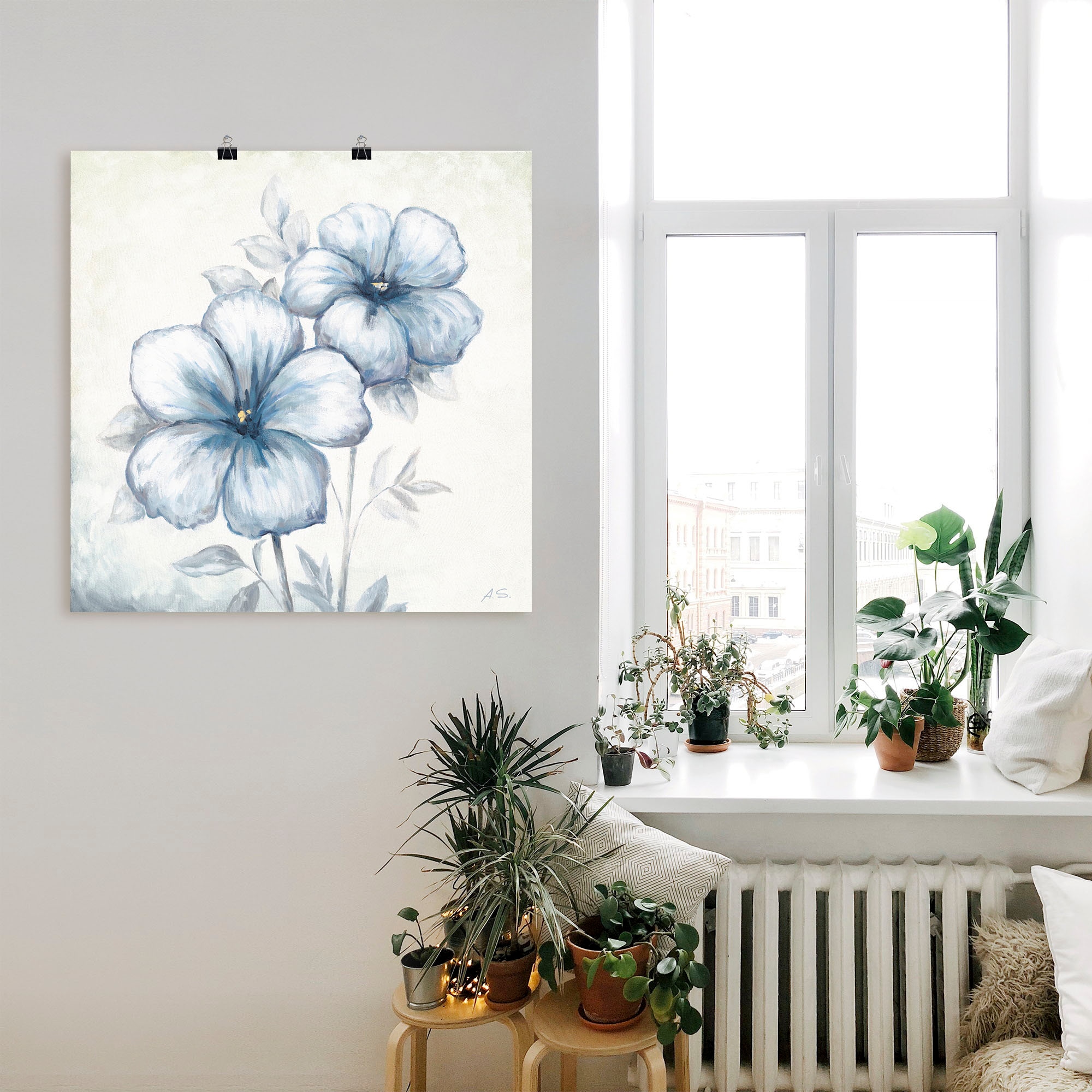 Artland Wandbild »Blauer Mohn«, Blumen, (1 St.), als Leinwandbild, Poster, Wandaufkleber in verschied. Grössen