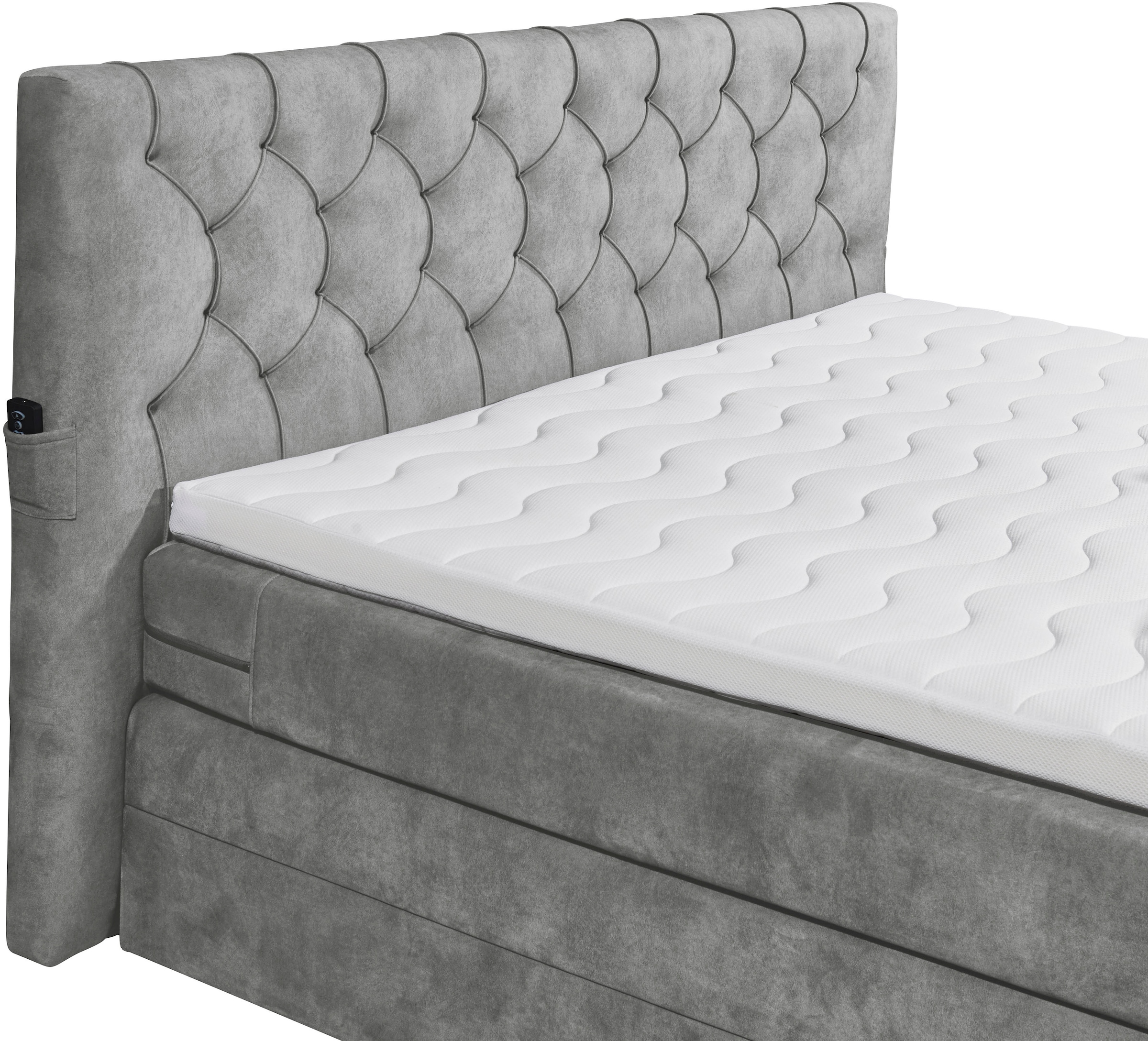 ED EXCITING DESIGN Boxspringbett »Springdale« mit Bettkasten, motorisierter TV-Halterung, Duo-Matratze (H3/H4)