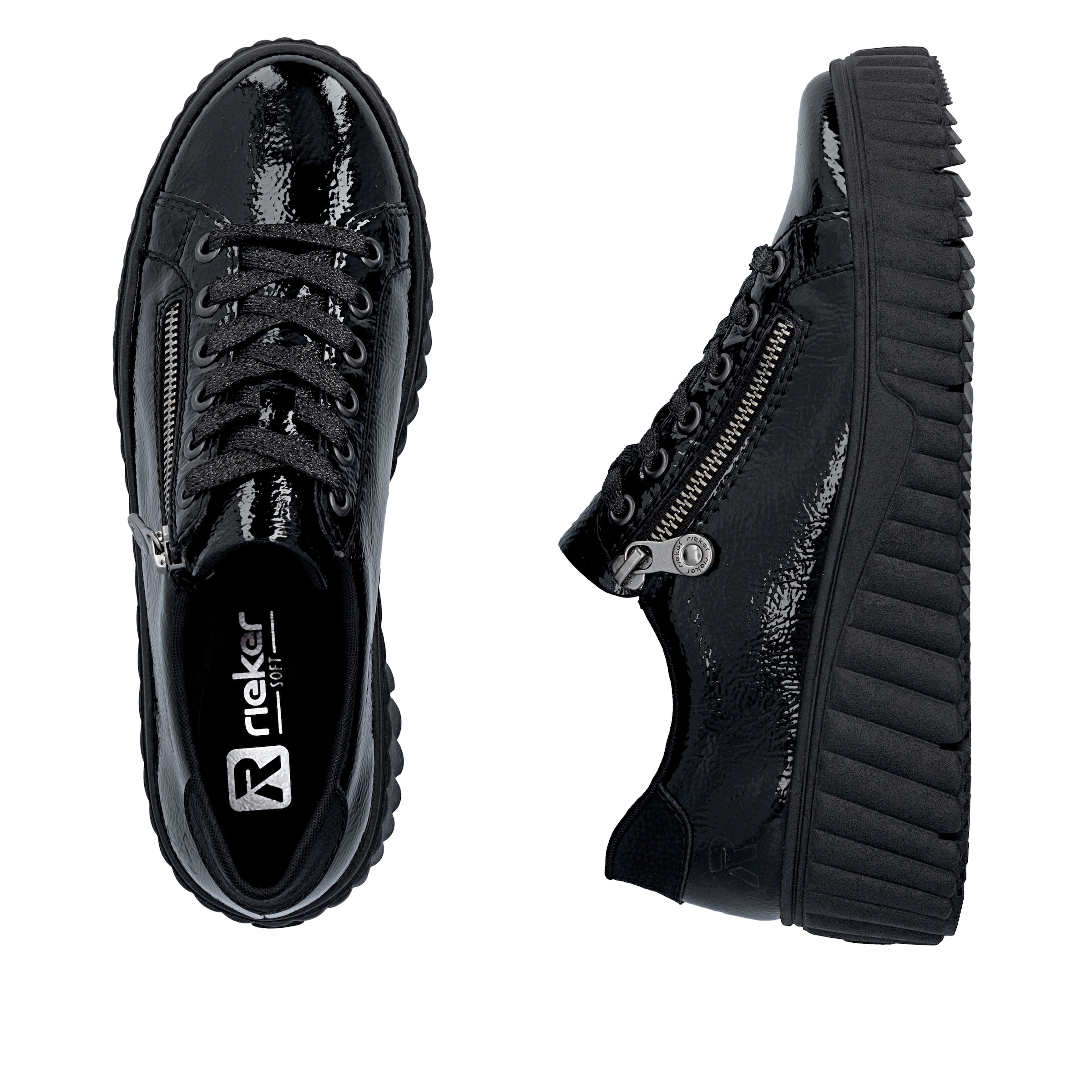 Rieker Baskets à plateforme  chaussure de loisir, chaussure basse, à lacets avec semelle compensée