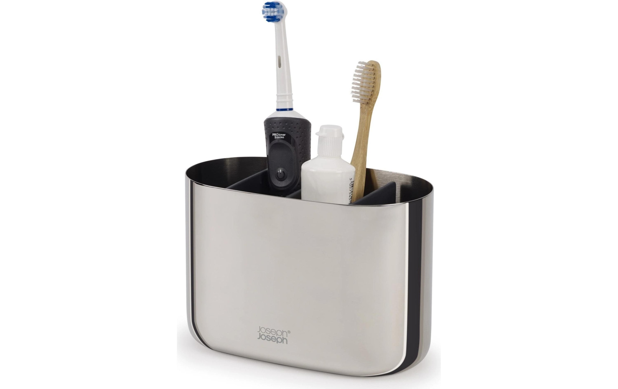 Joseph Joseph Porte-brosse à dents »EasyStore Luxe« grosser Zahnbürstenhalter aus Edelstahl
