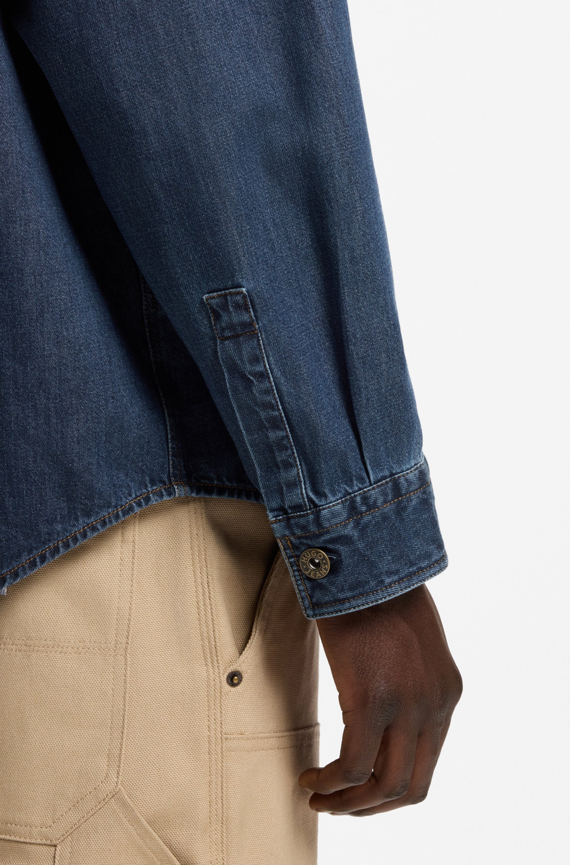 HUGO Chemise en jean »Ebant« coupe oversize, coton pur