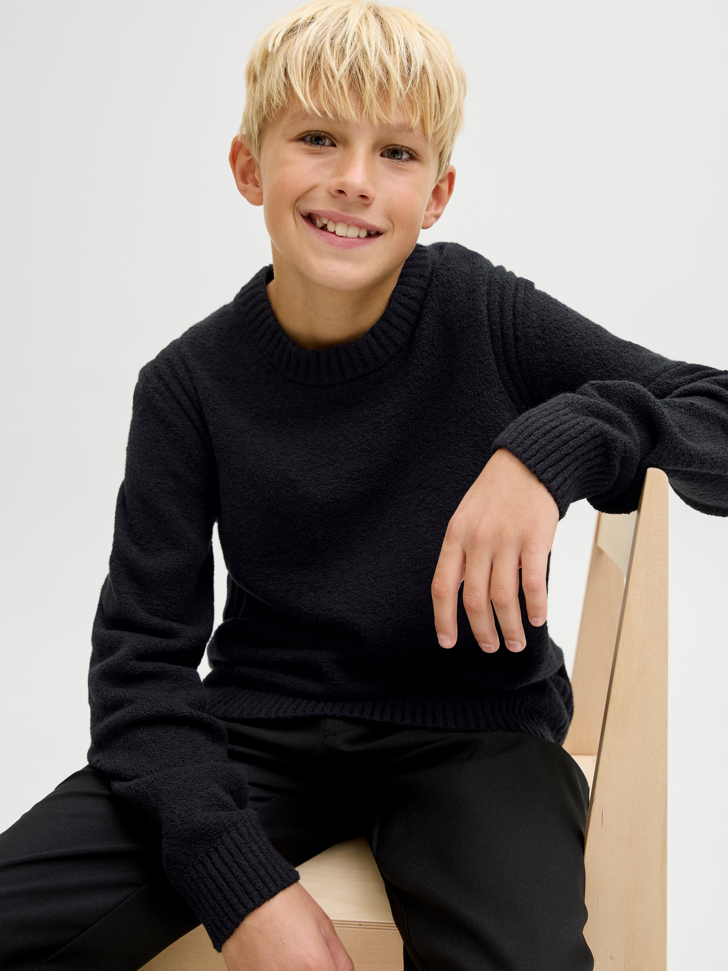 Jack & Jones Junior Pull à col rond »JCOPOINT KNIT BOUCLE CREW NECK BF JNR«