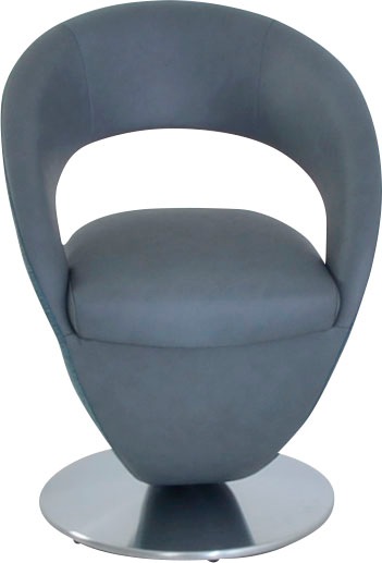 K+W Komfort & Wohnen Chaise de salle à manger »Wave, Drehstuhl« () Fauteuil pivotant design, plateau tournant en métal aspect inox, combinaison de couleurs