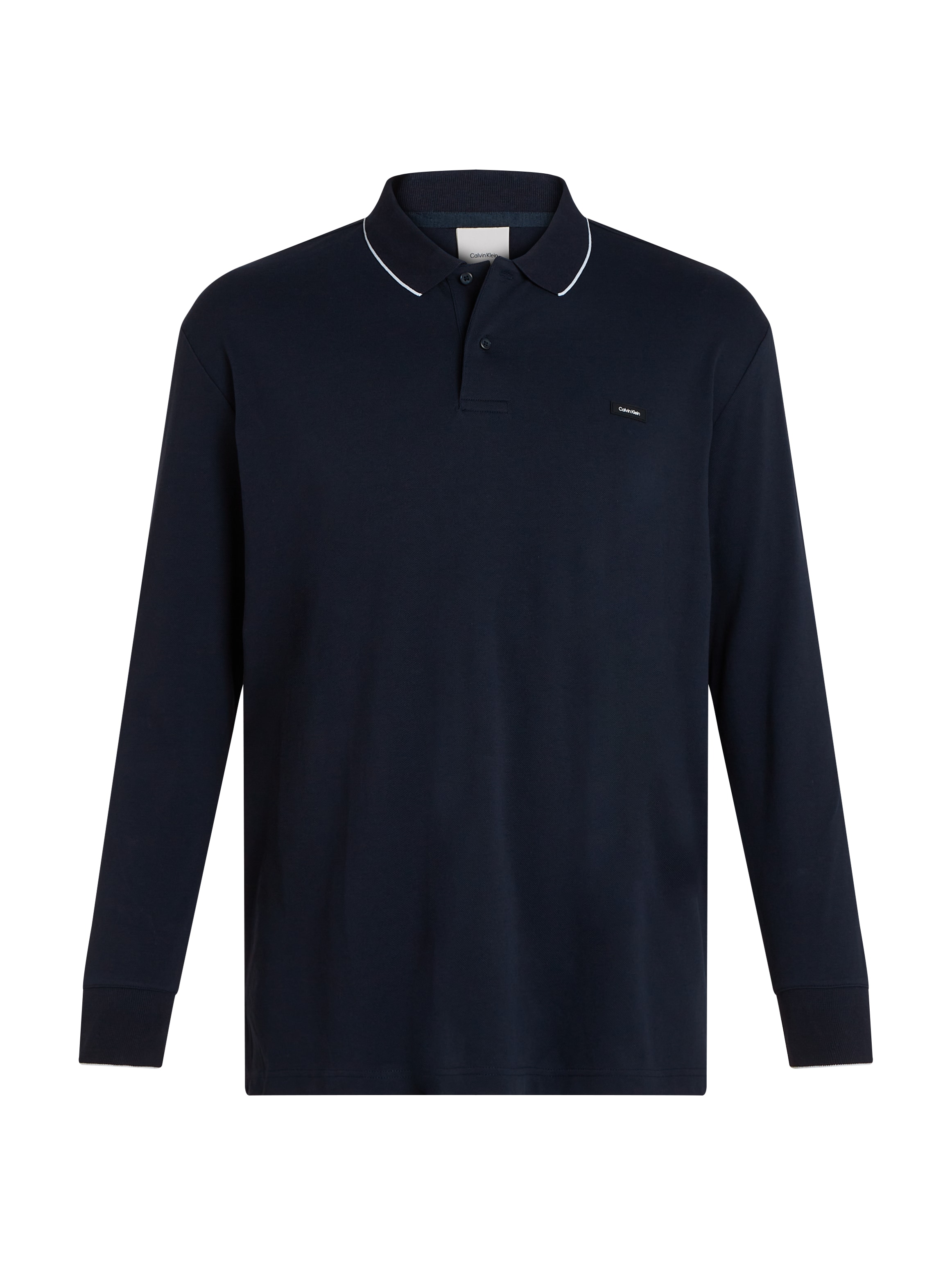 Calvin Klein Big&Tall Langarm-Poloshirt »BT_STRETCH PIQUE TIPPING LS POLO«, in grossen Grössen mit Logopatch