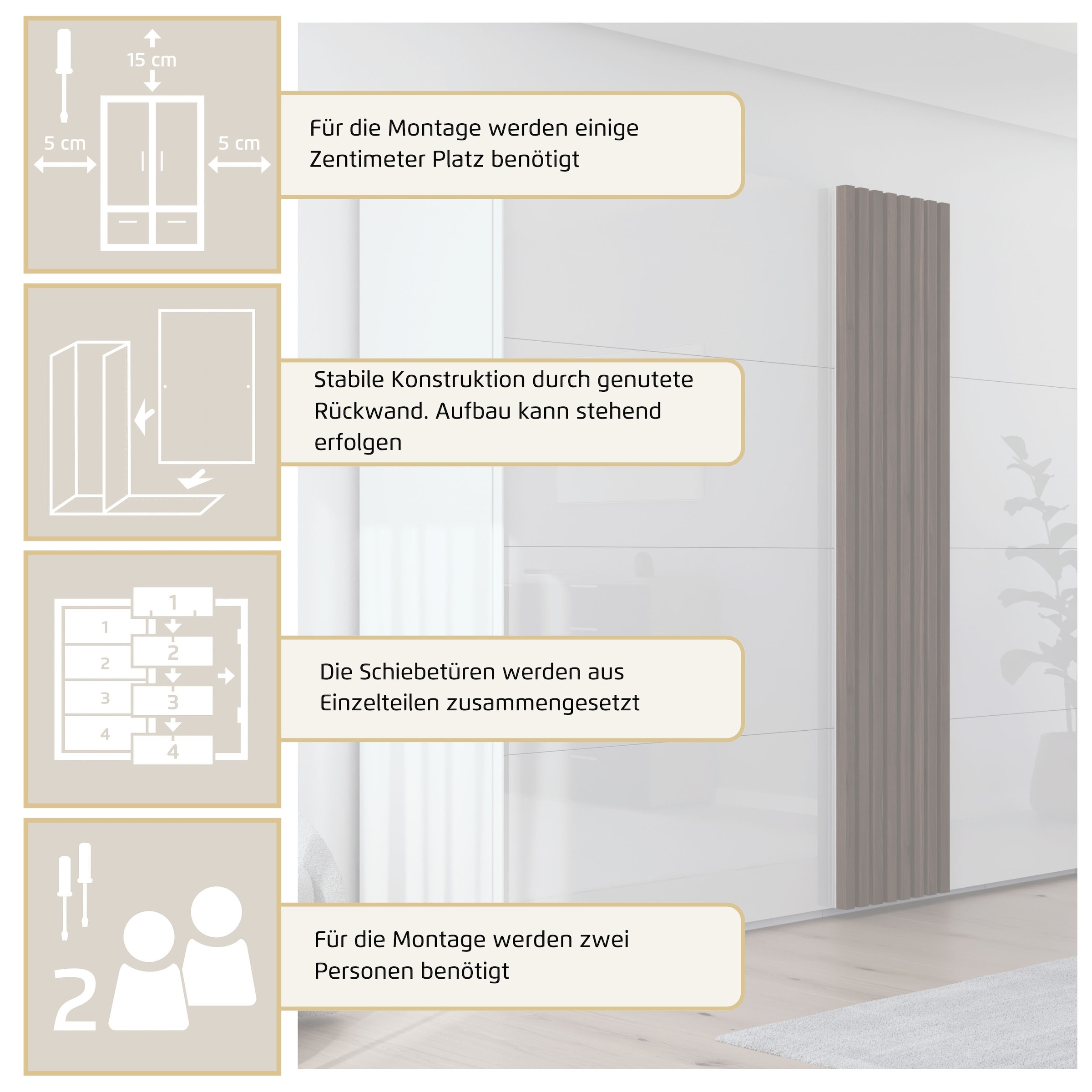 rauch Schwebetürenschrank »Kleiderschrank Schrank Garderobe Wäscheschrank TEGIO« mit hochwertigen Holzdekoraufleistung und Glasfront MADE IN GERMANY