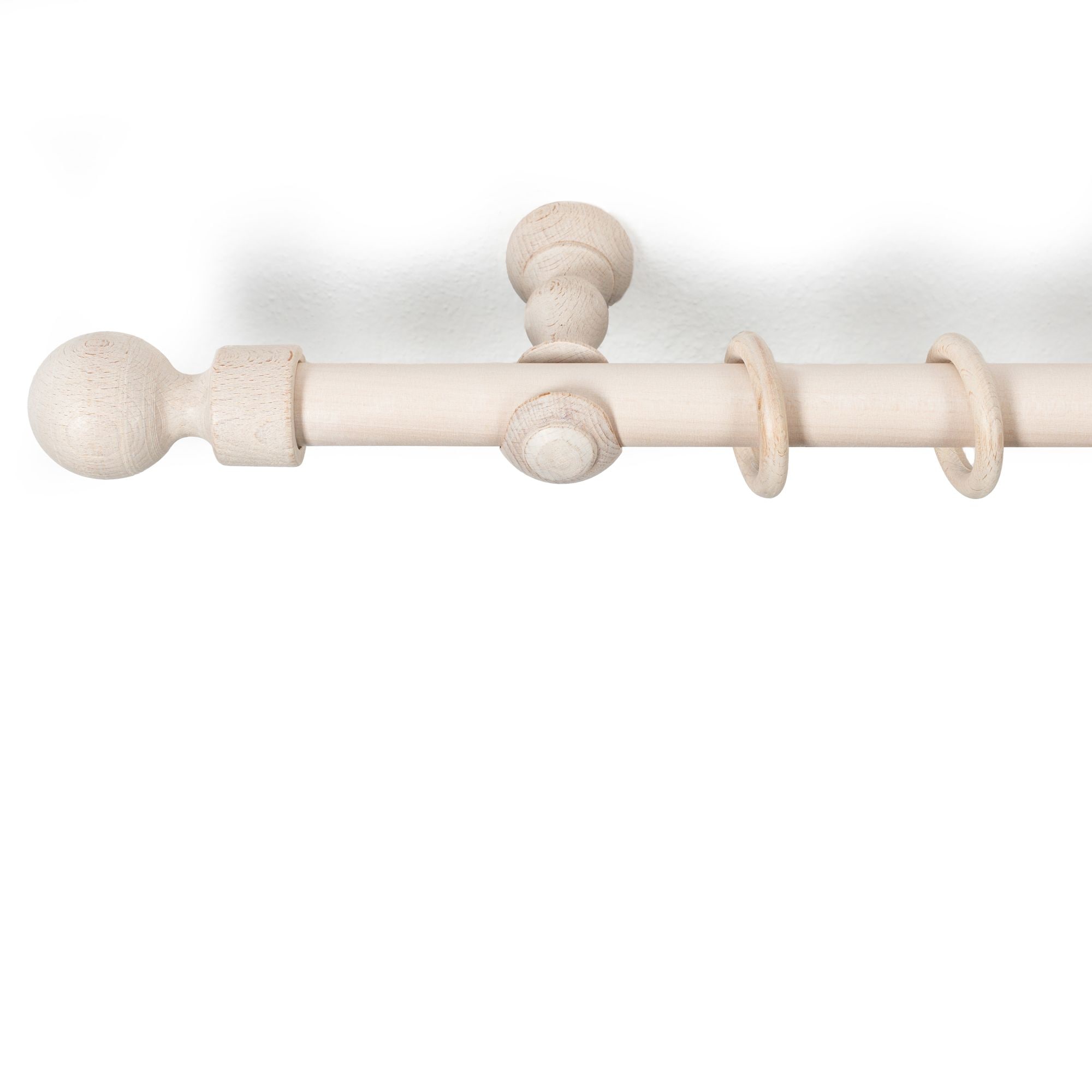SN DECO GROUP Gardinenstange »Giro«, 1 läufig-läufig, Fixmass, 28 mm, Holz, verschiedenen Längen und Farbe, Komplettset