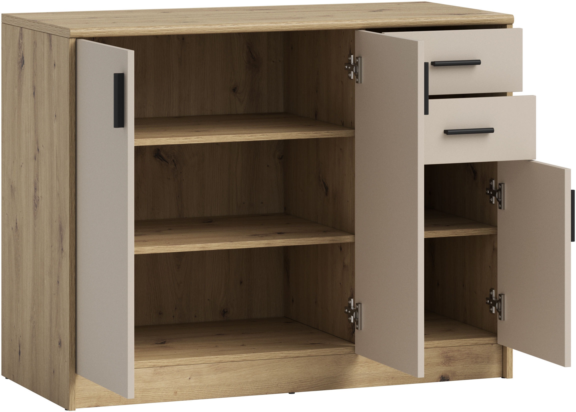 HBZ Sideboard »Nelly Kommode, BxHxT 109x86x50cm«, (1 St.), Breite 109cm, Einlegeböden verstellbar, foliert