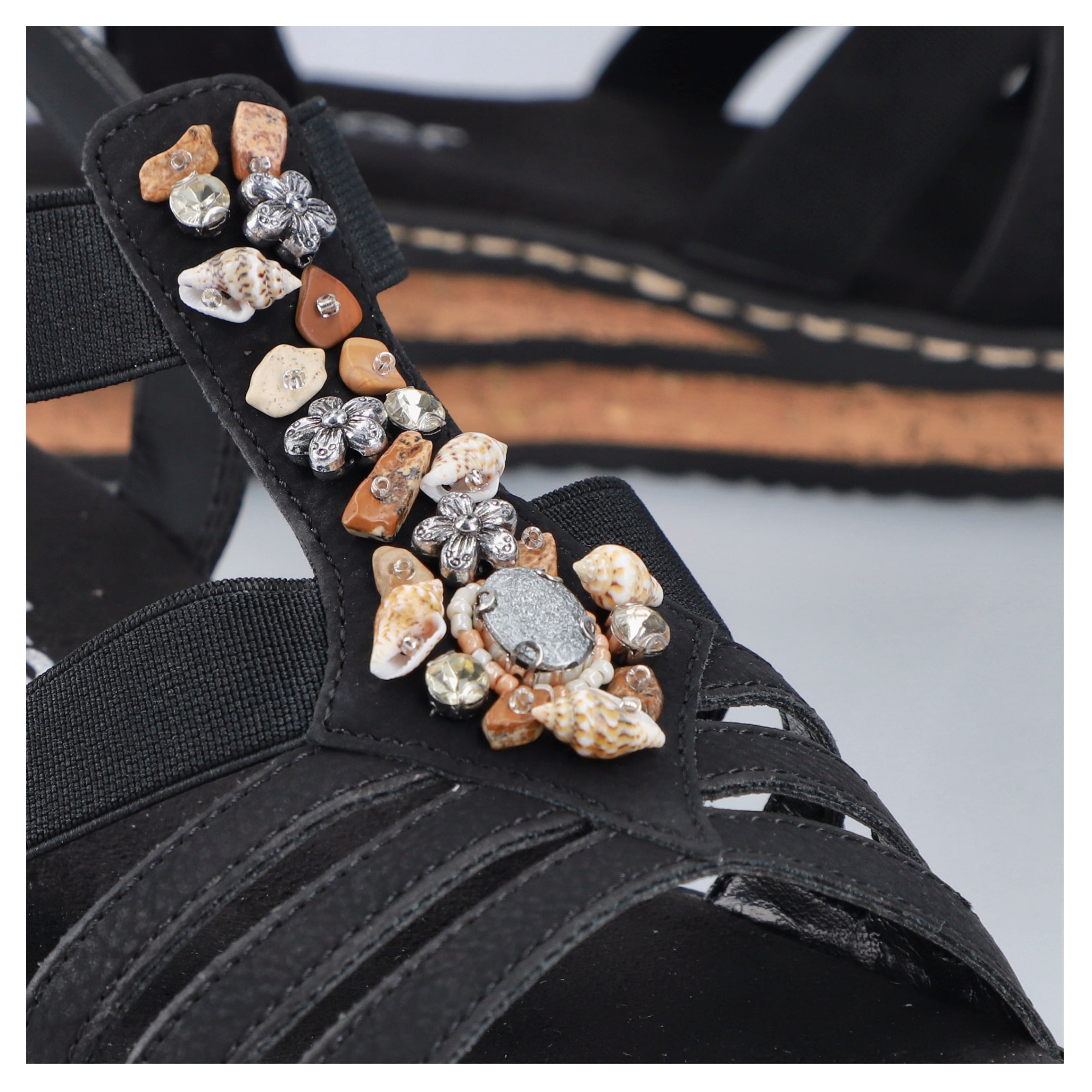 Rieker Plateausandale, Sommerschuh, Sandalette, Plateauabsatz, mit kontrastfarbener Naht
