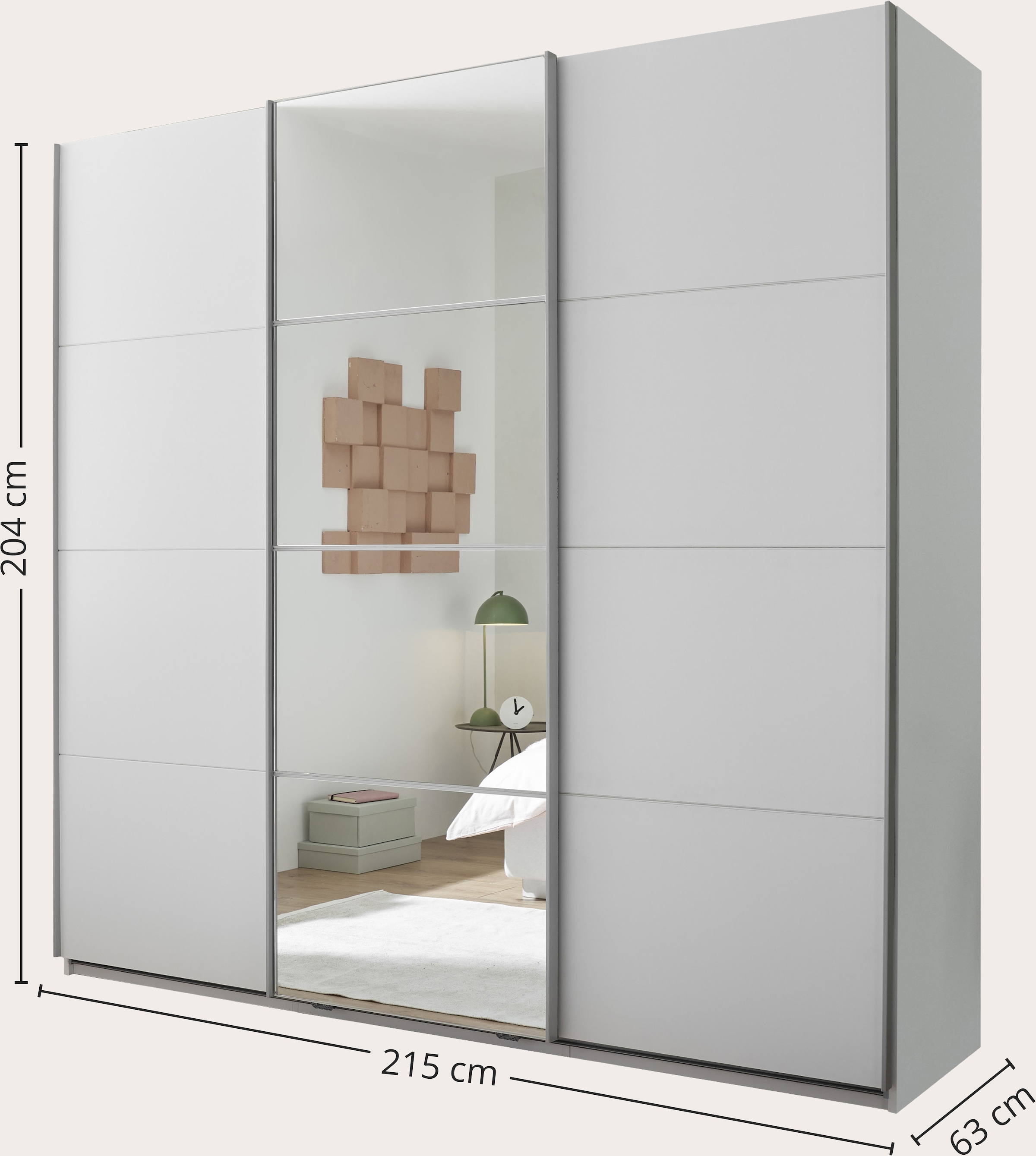 Schlafkontor Armoire à portes coulissantes »Carano Kleiderschrank, Schiebetürenschrank mit Spiegeltür«