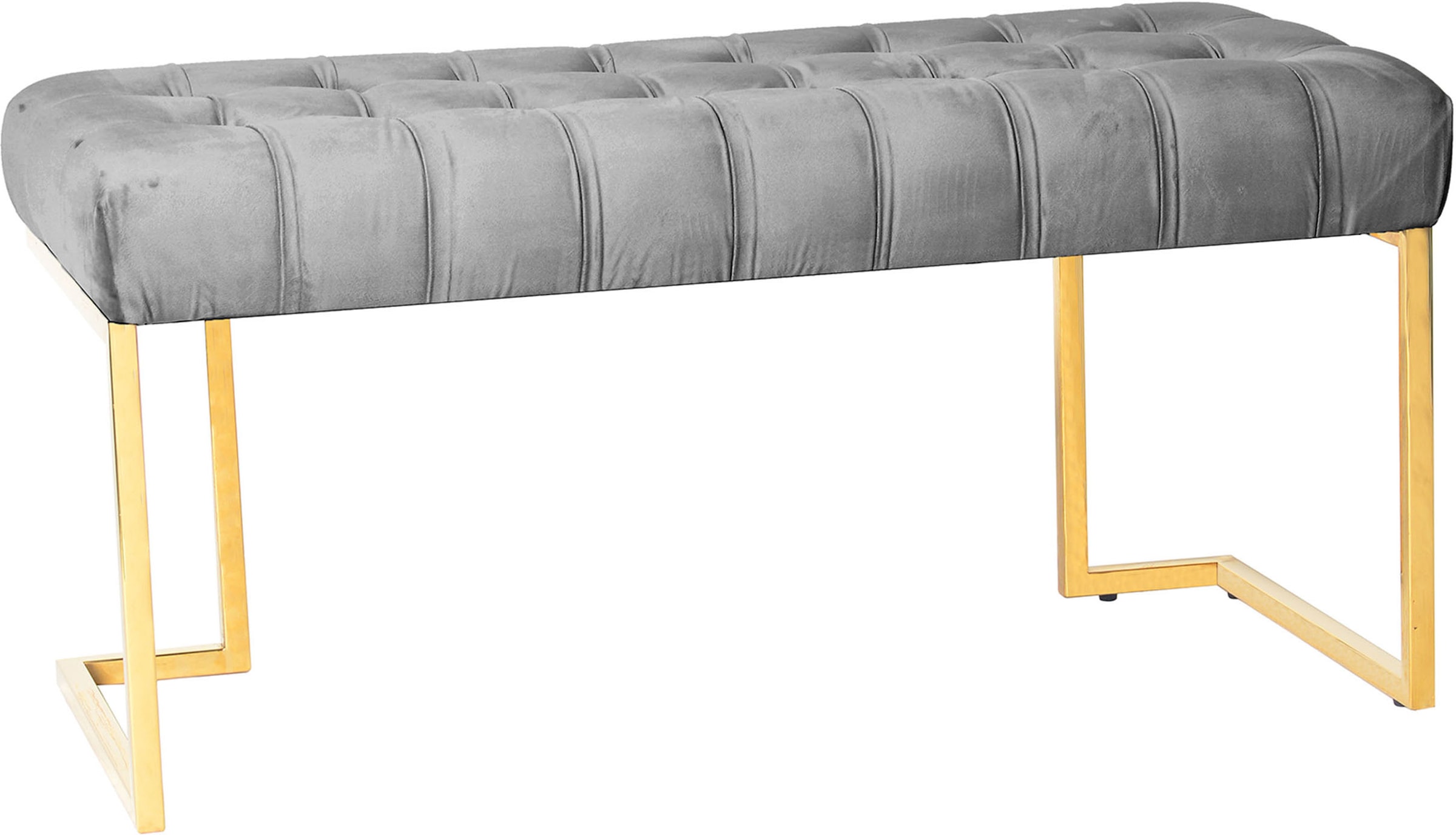 Kayoom Banc »Rare 225, Edler Touch durch goldenes Gestell« 1 cuis tlg. velouté, matelassé, avec boutons décoratifs, coussin confortable et élégant