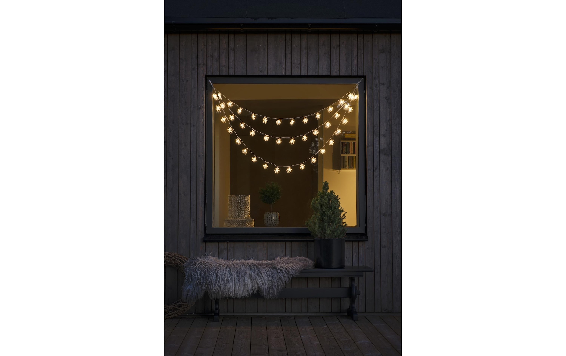 KONSTSMIDE LED-Lichtervorhang »Schneeflocken 44 LED 45658 m Outdoor«, 44 St.-flammig