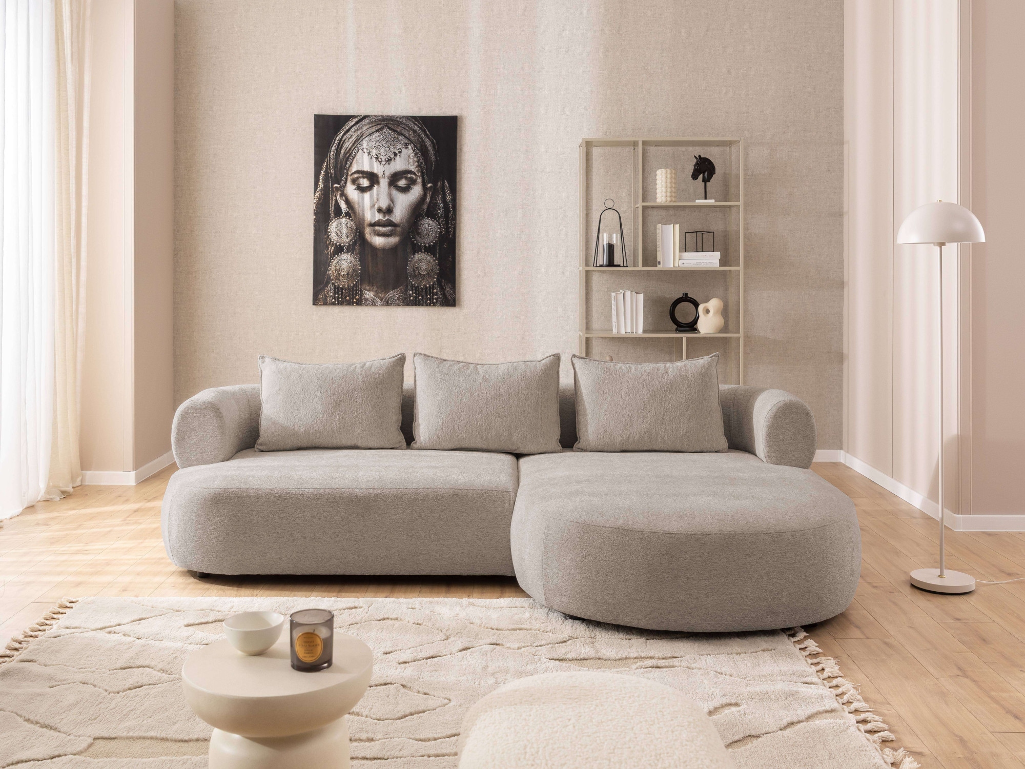 Home affaire Ecksofa »LUSSAC L-Form Design-Sofa mit Zierkissen, Masse B/T/H: 257/159/78 cm« hoher Sitzkomfort und modernes Design, Sofa ohne Bettfunktion