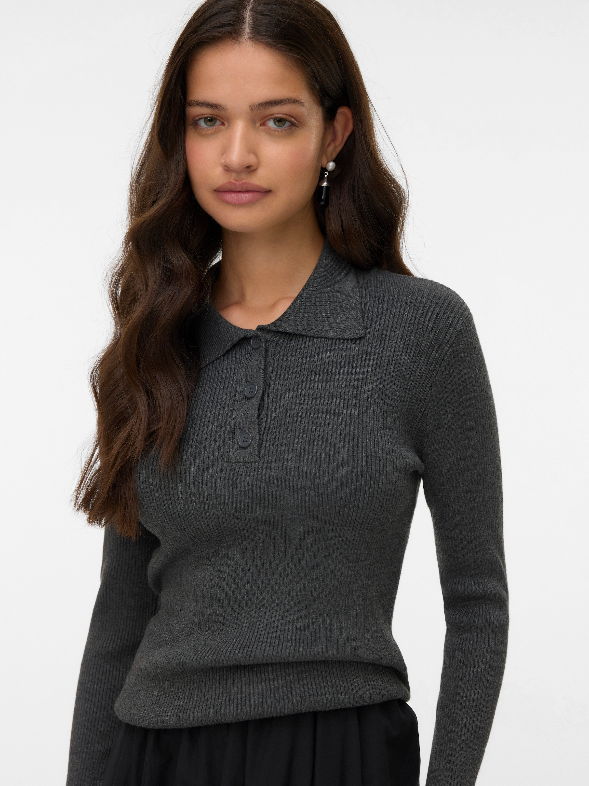 Image of Vero Moda Polokragenpullover "VMSILJERIB LS POLONECK PULLOVER NOOS"