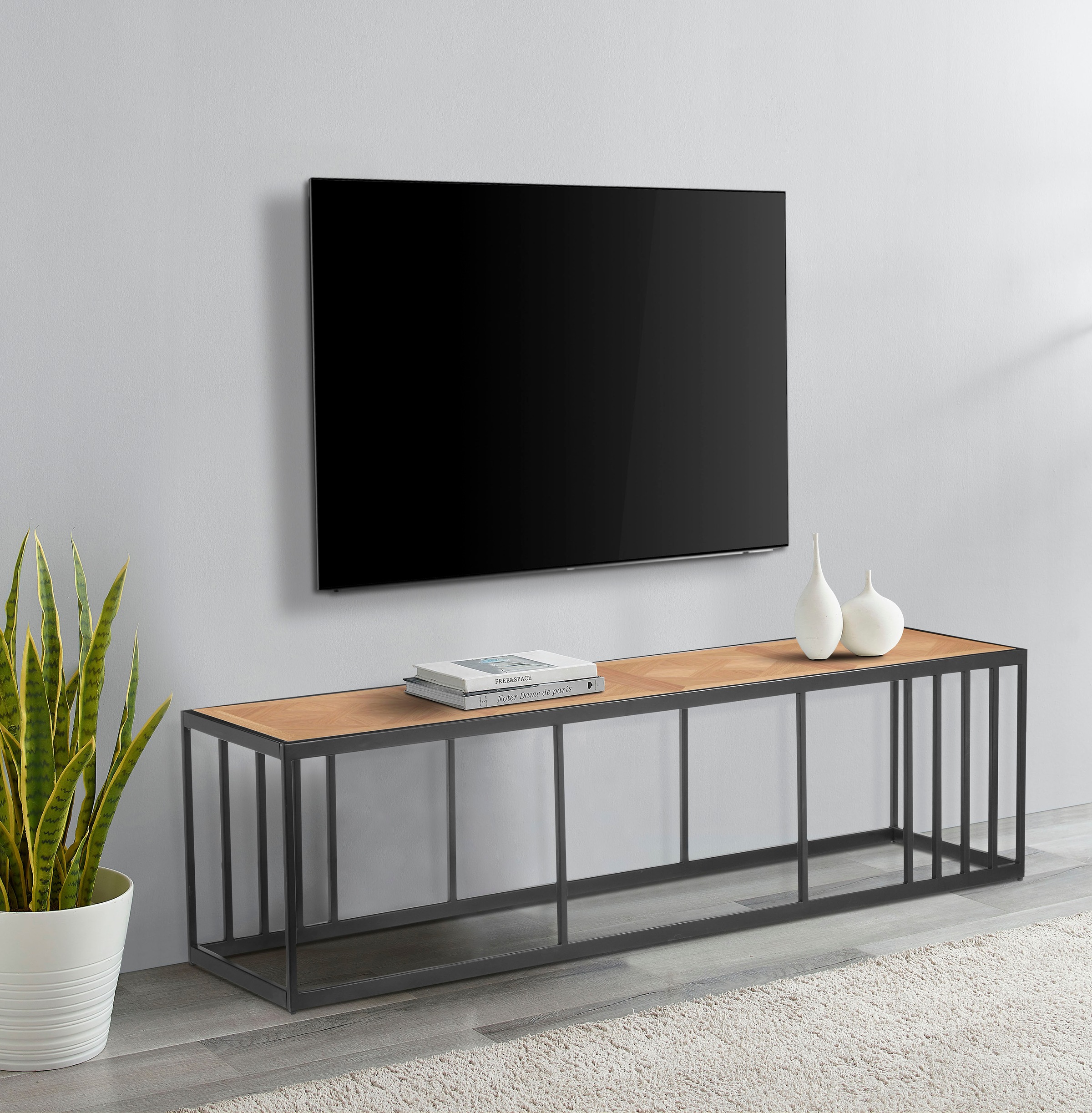 Home affaire Lowboard »Winding, TOPSELLER!, OTTOs Choice«, aus MDF und Furnier, Füsse aus Metall, Breite 160 cm