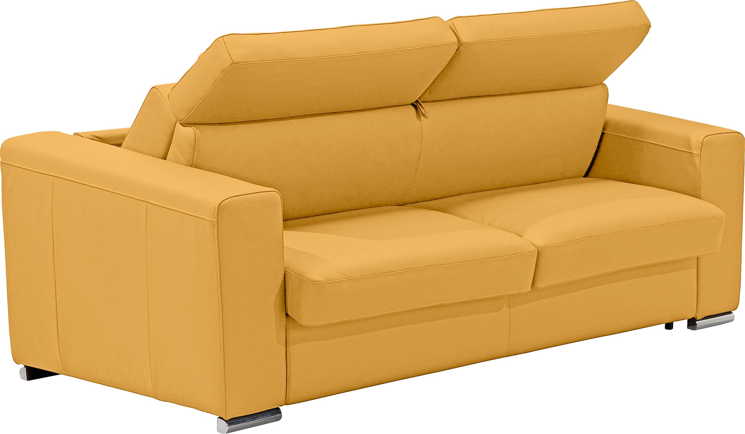 Egoitaliano Schlafsofa »Cabiria, Design und super Sitz- und Liegekomfort«, Sofa inkl. Schlaffunktion, Kopfteile verstellbar, mit Metallfüssen