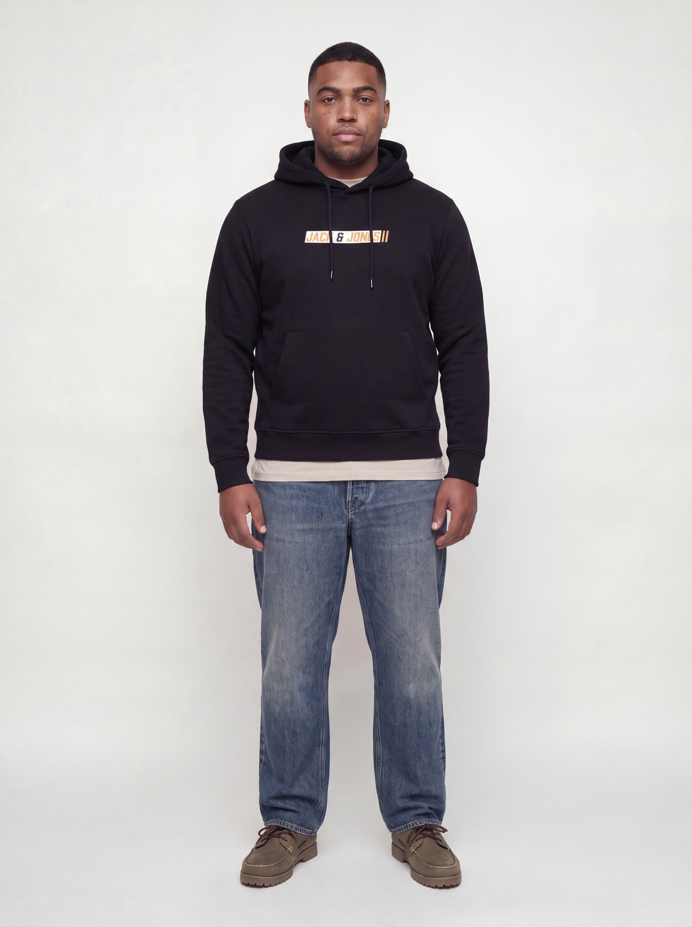Jack & Jones PlusSize Sweat à capuche »JJMUNK SWEAT HOOD PLS«, mélange de matériaux, coupe normale
