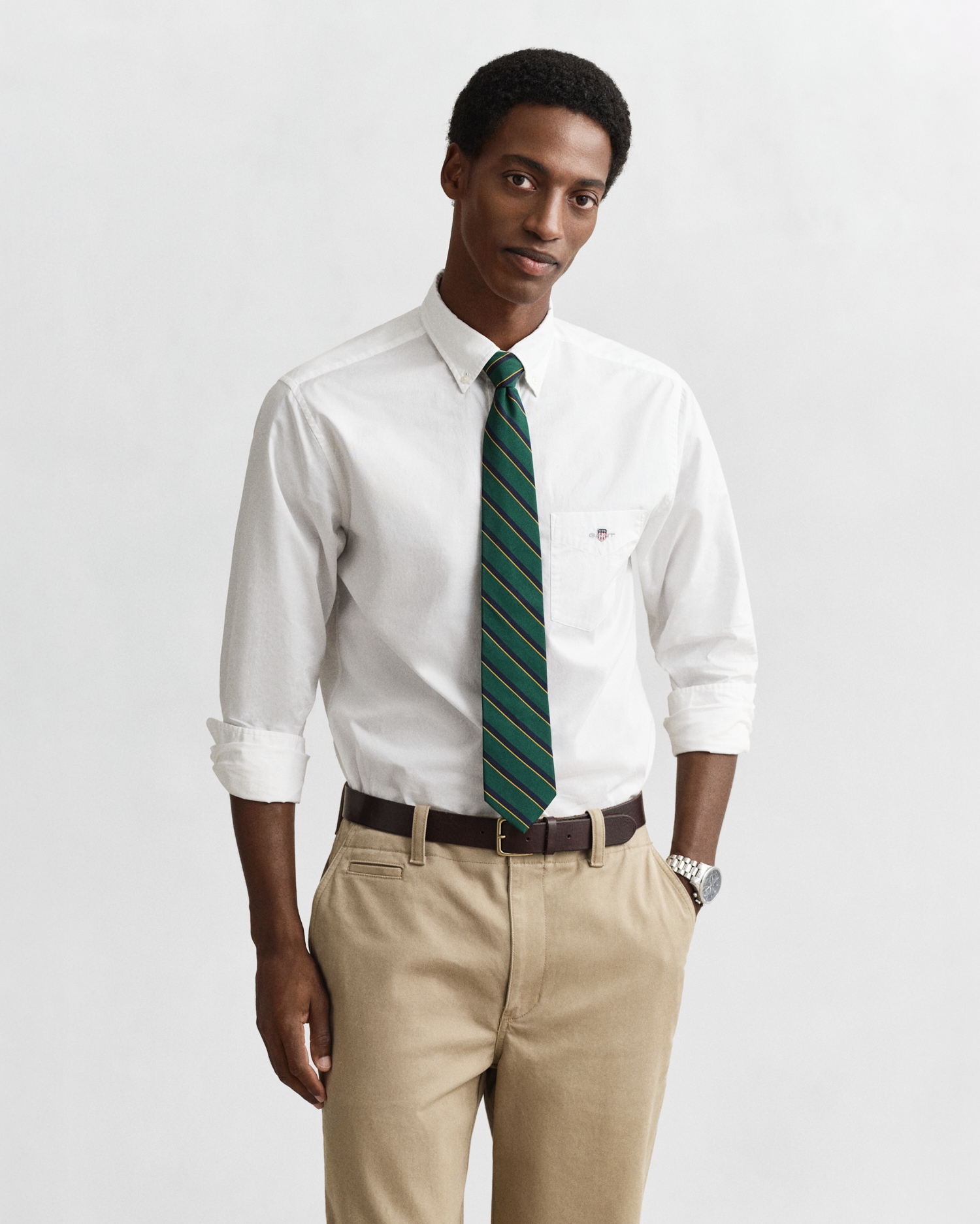 Image of Gant Langarmhemd "Regular Fit Popeline Hemd leicht strapazierfähig pflegeleicht" mit Label Stickerei auf der Brusttasche