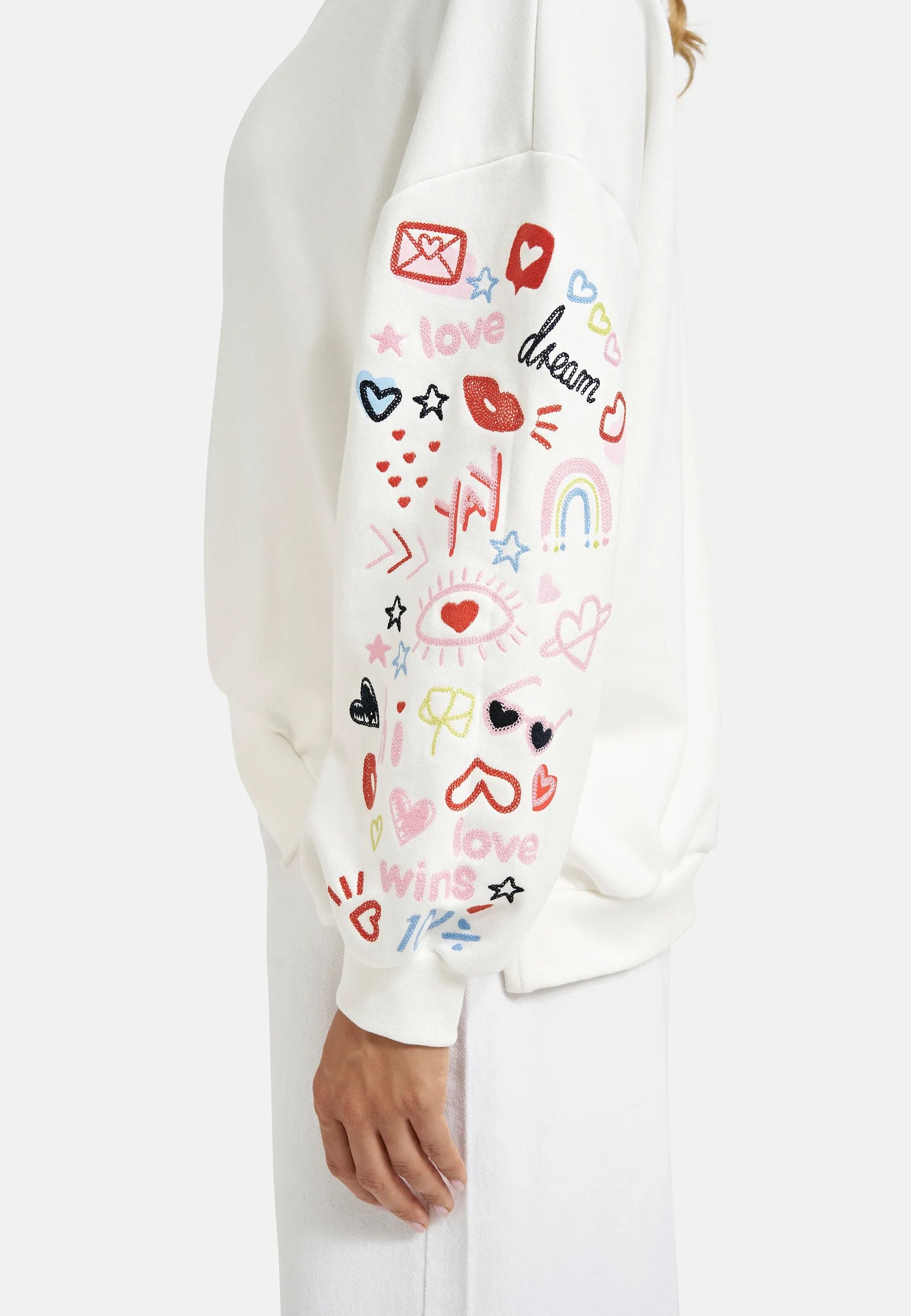 Smith & Soul Sweat-shirt , col en V, oversize, brodé
