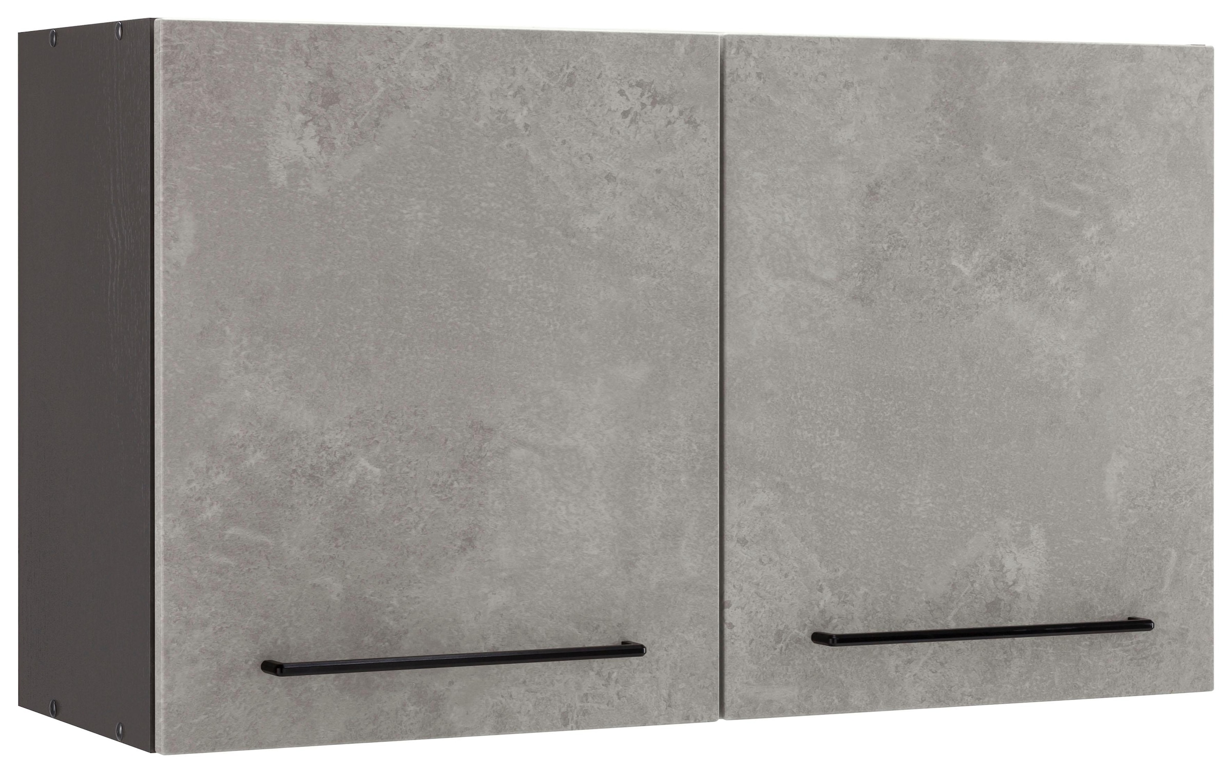 KOCHSTATION Hängeschrank »KS-Tulsa« 100 cm breit, 57 cm hoch, 2 Türen, schwarzer Metallgriff, MDF Front