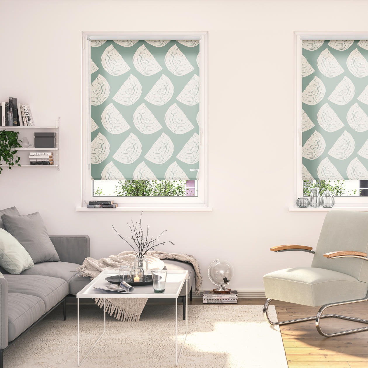 Image of LICHTBLICK ORIGINAL Seitenzugrollo »Rollo Klemmfix, ohne Bohren, blickdicht, Moving Rainbow - Grün«, blickdicht, Sichtschutz-Blendschutz, freihängend bei Ackermann Versand Schweiz