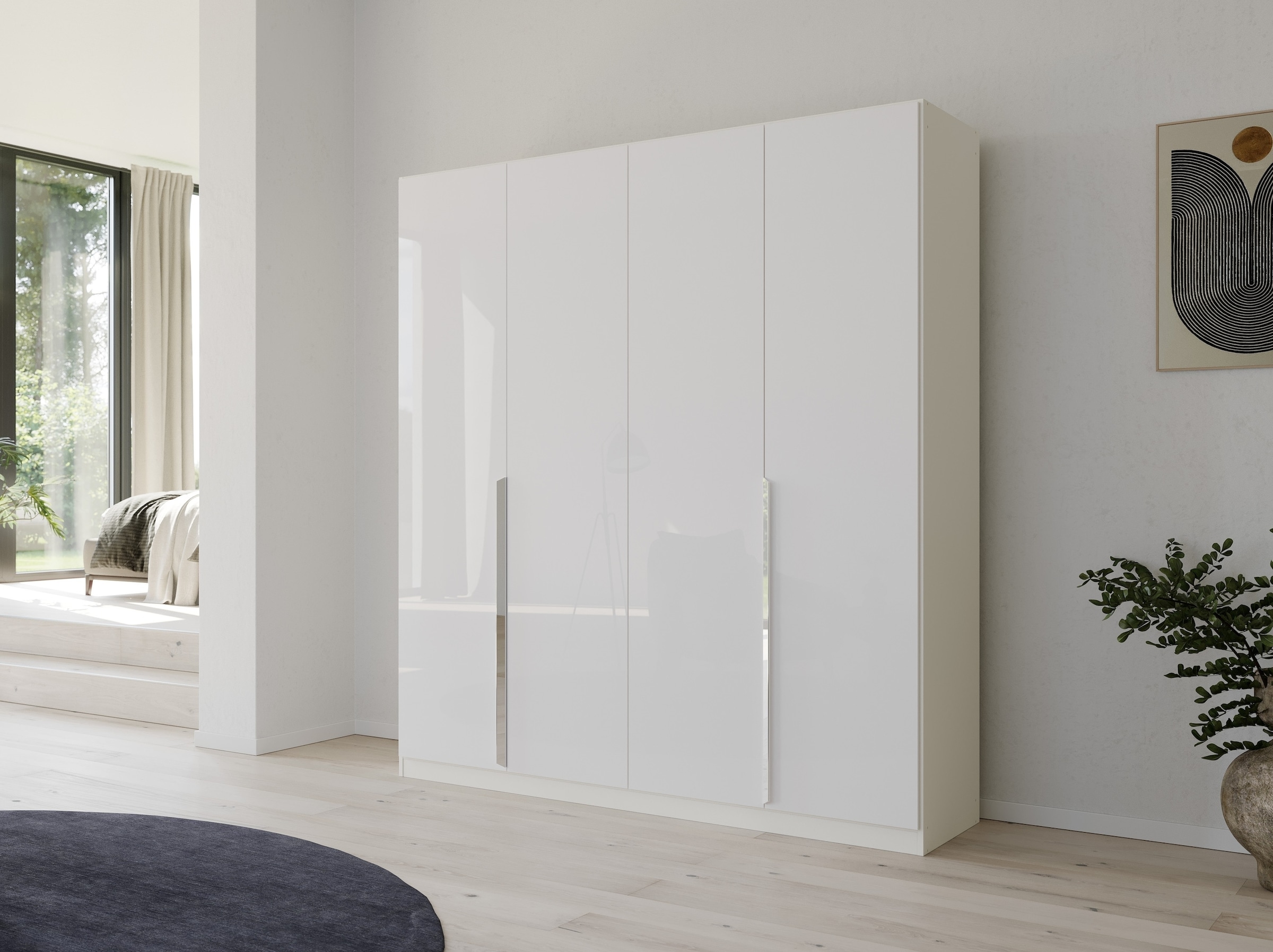 rauch Drehtürenschrank »Kleiderschrank Schrank Garderobe Ankleide GLAMOUR BY QUADRA SPIN« Breiten: 181/226/271 cm, Höhe 210 cm,  mit eleganter Hochglanzfront und Stangengriff MADE IN GERMANY