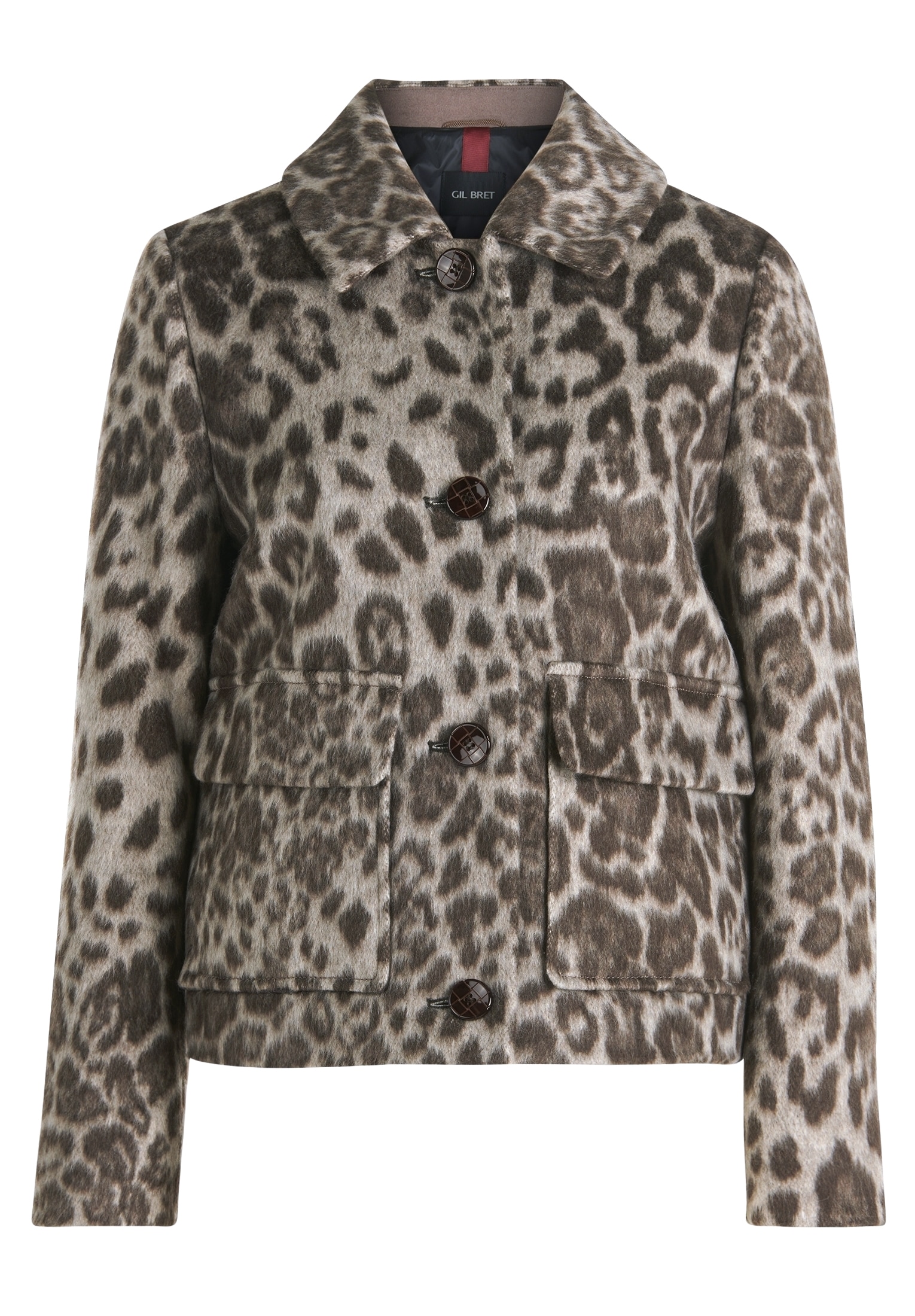 Gil Bret Veste en fausse fourrure sans capuche aspect léopard et fermeture par boutons