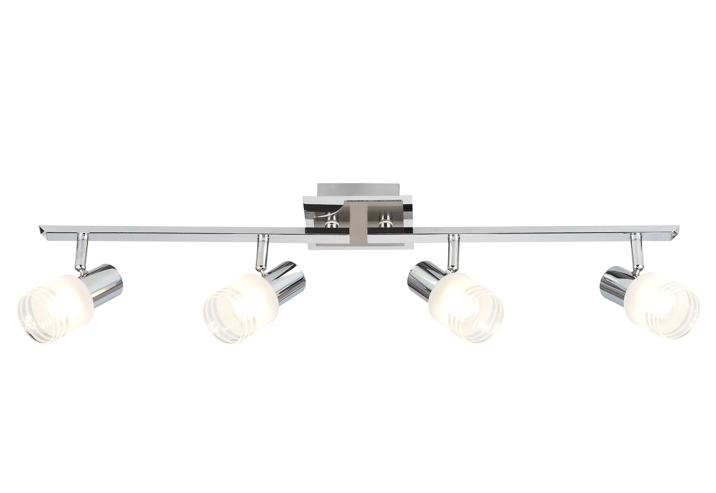 LED Deckenstrahler »LEA«, 4 flammig-flammig, LED Spotrohr 4flg eisen7chrom/weiss, E14...