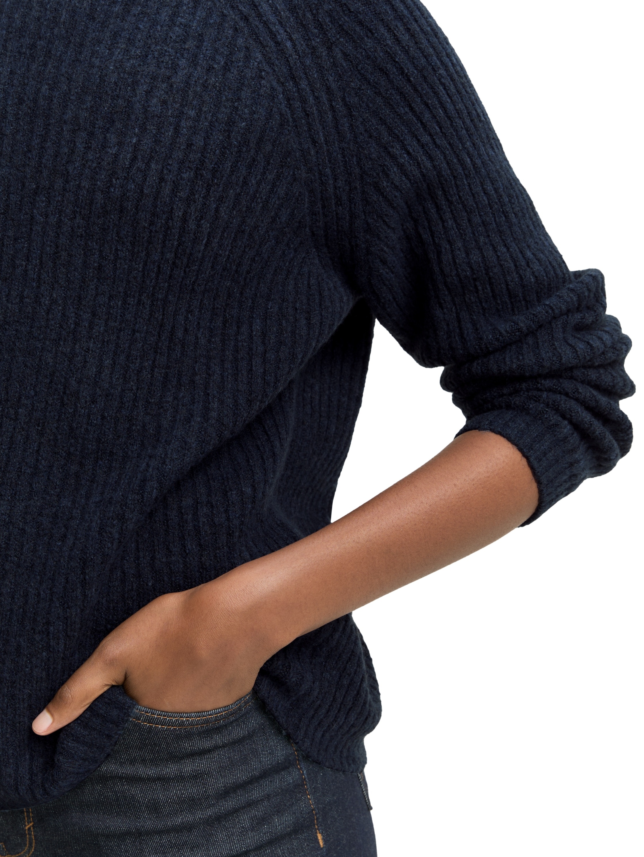 TOM TAILOR Denim Pull en tricot mit Stehkragen