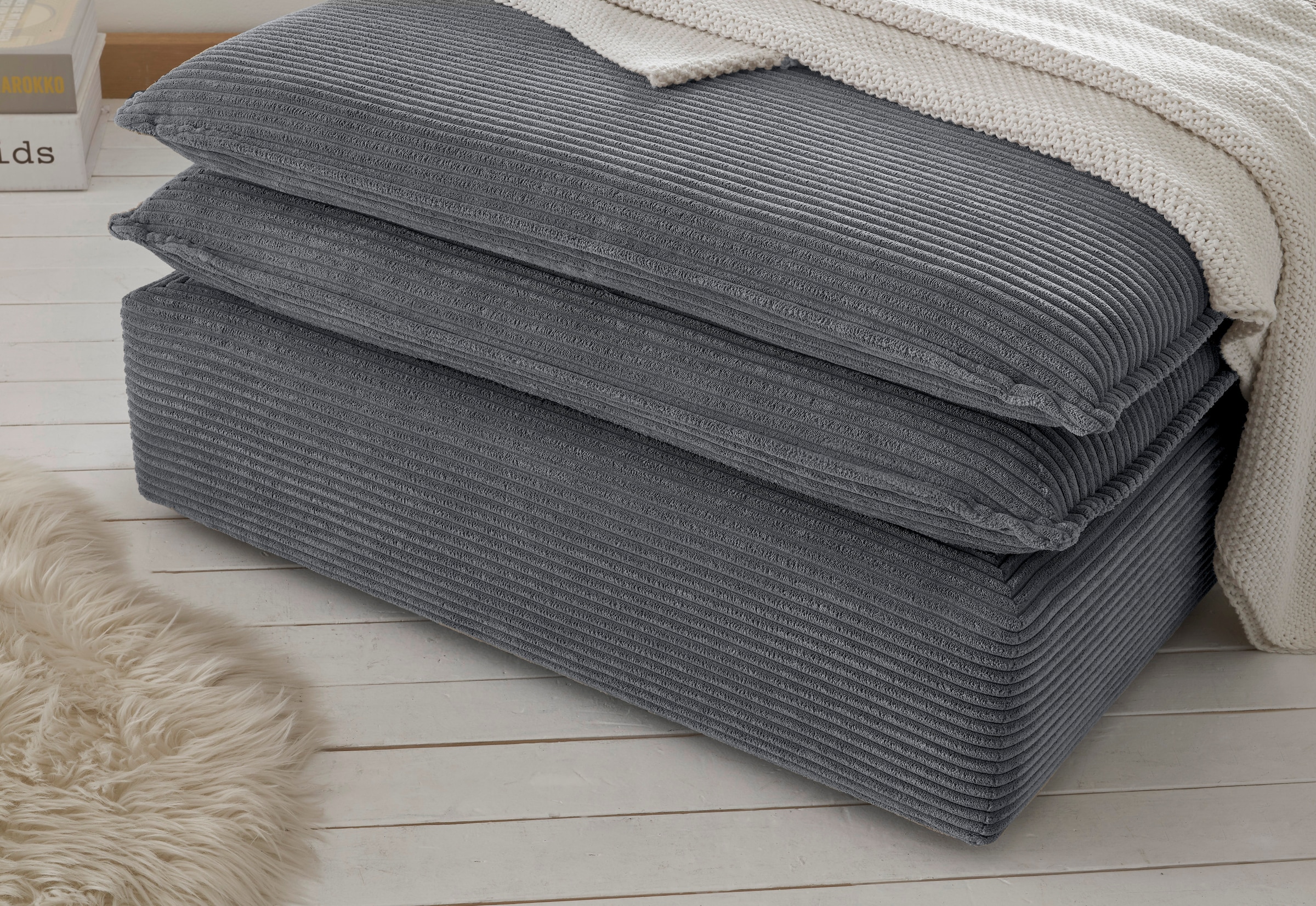 Home affaire Hocker »PIAGGE« Hochwertiger Cord, passend zum Sessel