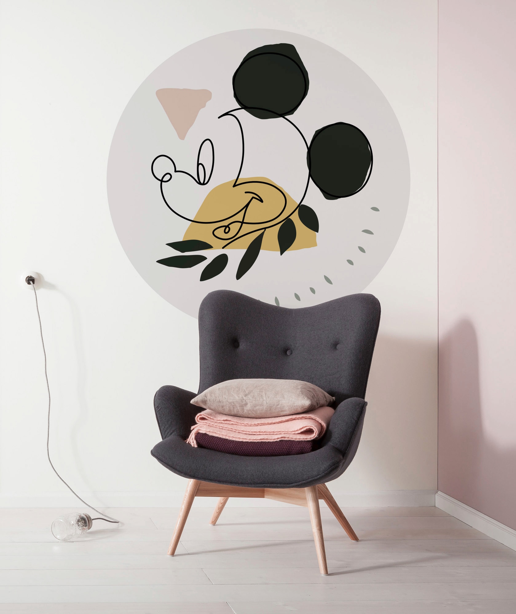 Komar Fototapete »Vlies selbstklebend - Mickey Modern Art - Grösse 125 x 125 cm«, bedruckt, Kinderzimmer
