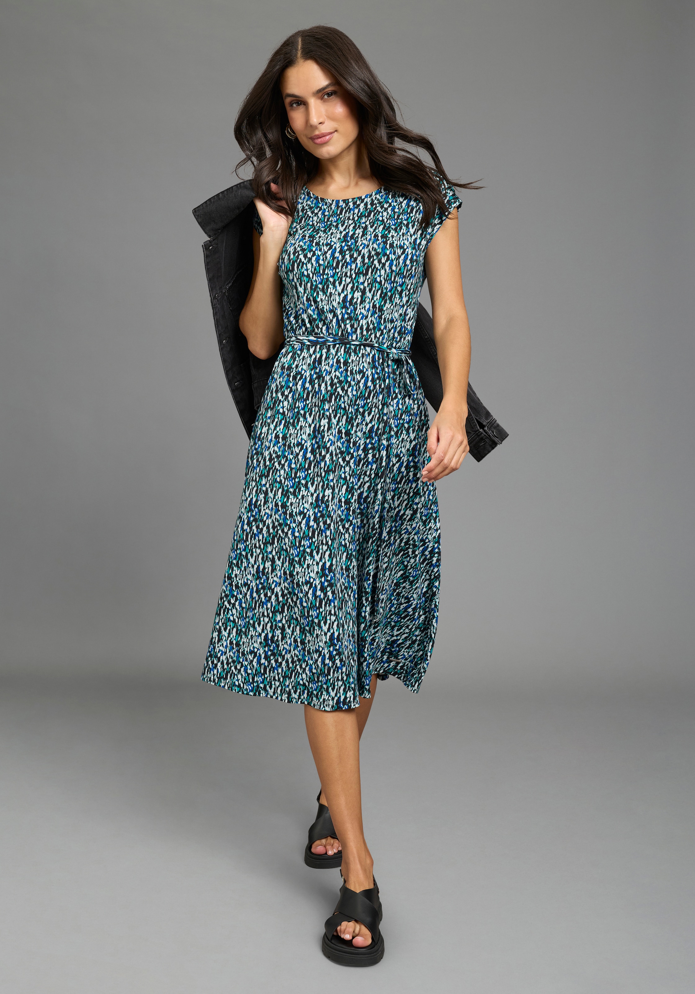 Laura Scott Sommerkleid knieumspielende Länge, aus Jersey-Material, gemustert