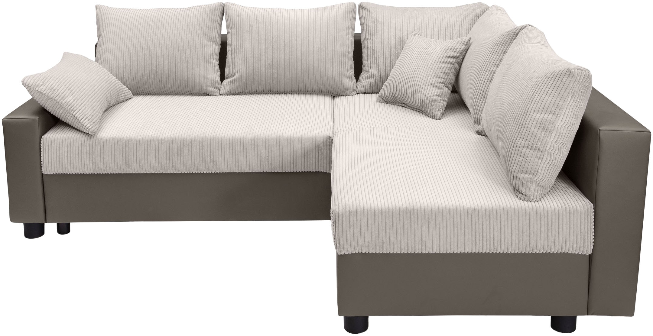 COLLECTION AB Ecksofa »Parma L-Form«, mit Schlaffunktion und Bettkasten, inklusive Kissen, Bonellfederkern