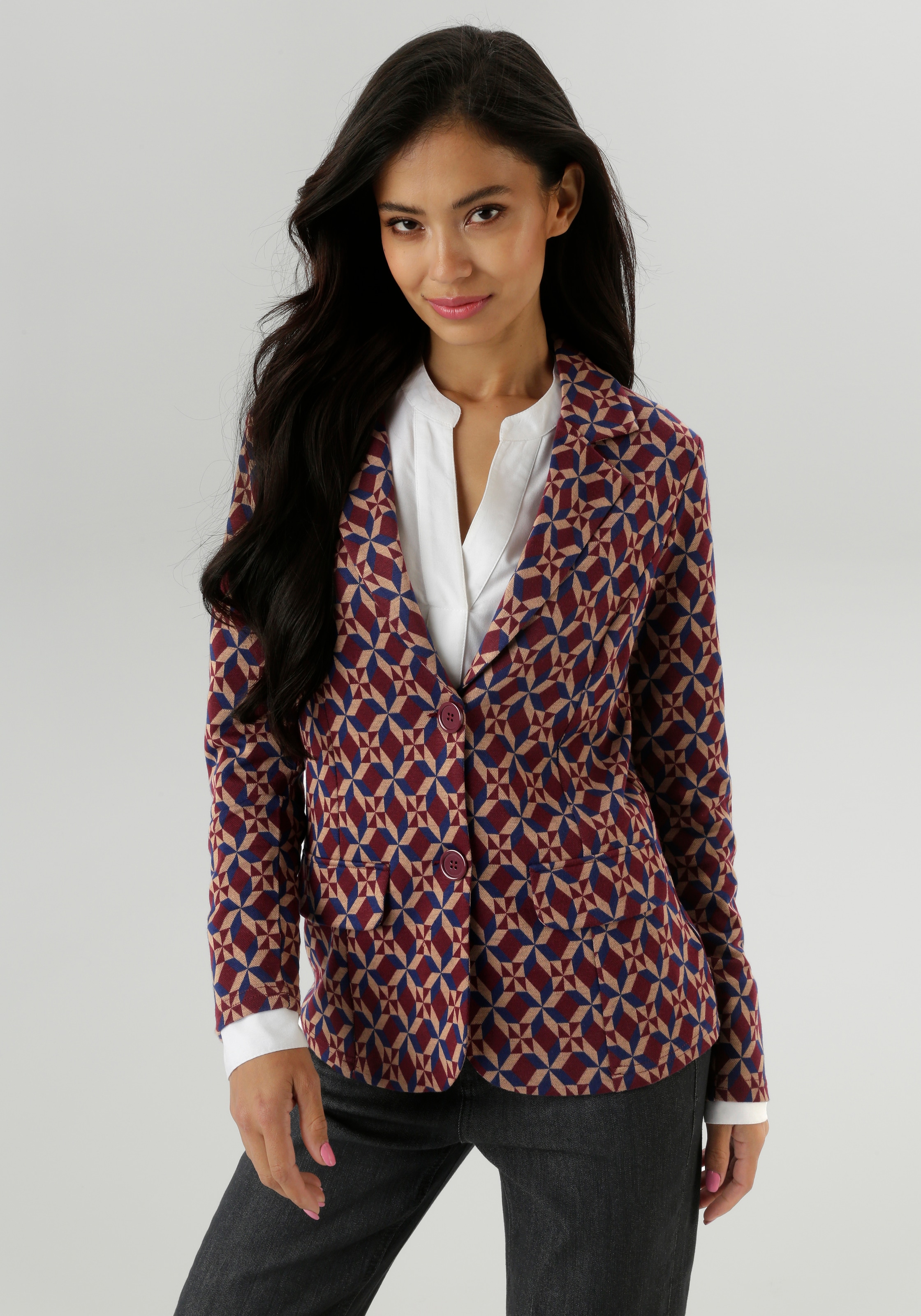Image of Aniston SELECTED Kurzblazer in trendy Jacquard-Qualität