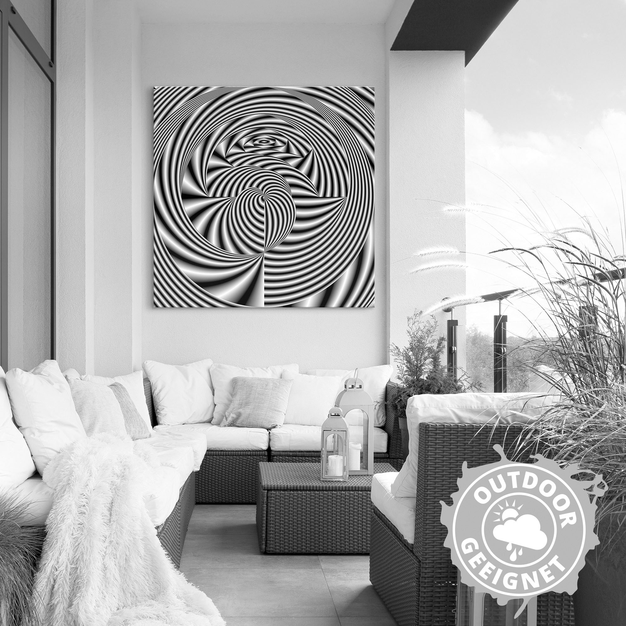 Artland Alu-Dibond-Druck »CNC monochrom«, Muster, (1 St.), für Innen- und Aussenbereich geeignet, Outdoorbild