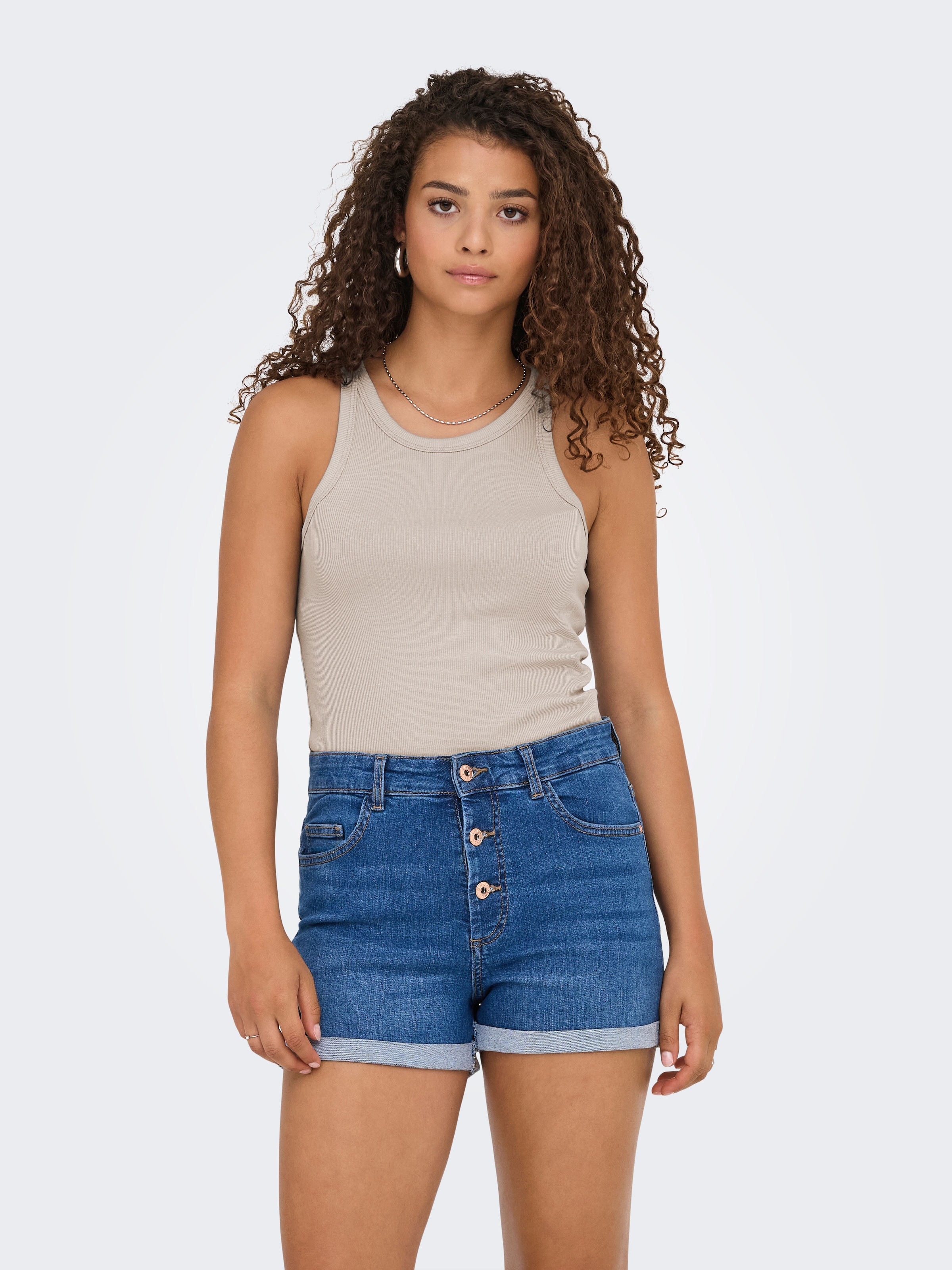 ONLY Débardeur »ONLLINDSAY TANK TOP 2 PACK« Paquet, 2 mélange de coton
