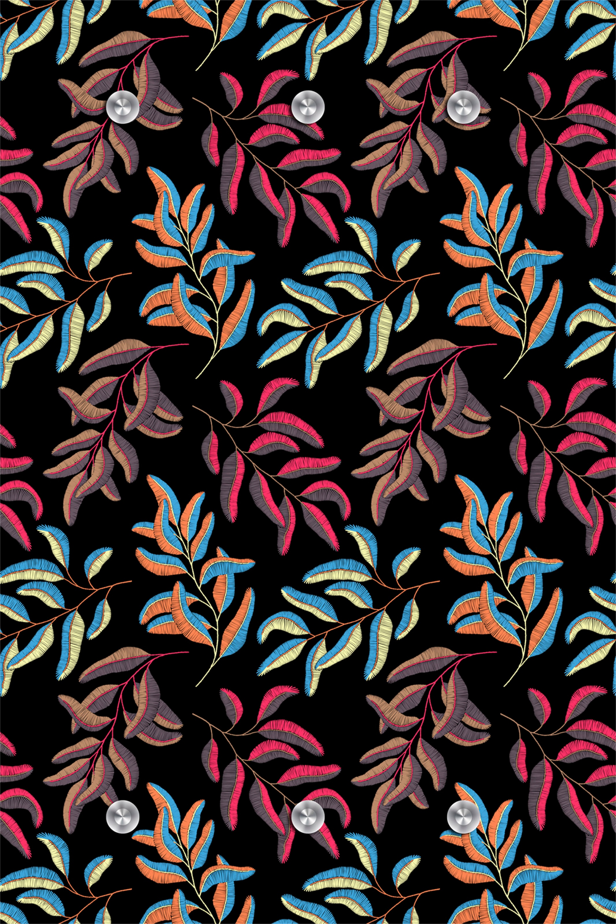 Image of queence Garderobenleiste "Blätter" mit 6 Haken, 80 x 120 cm