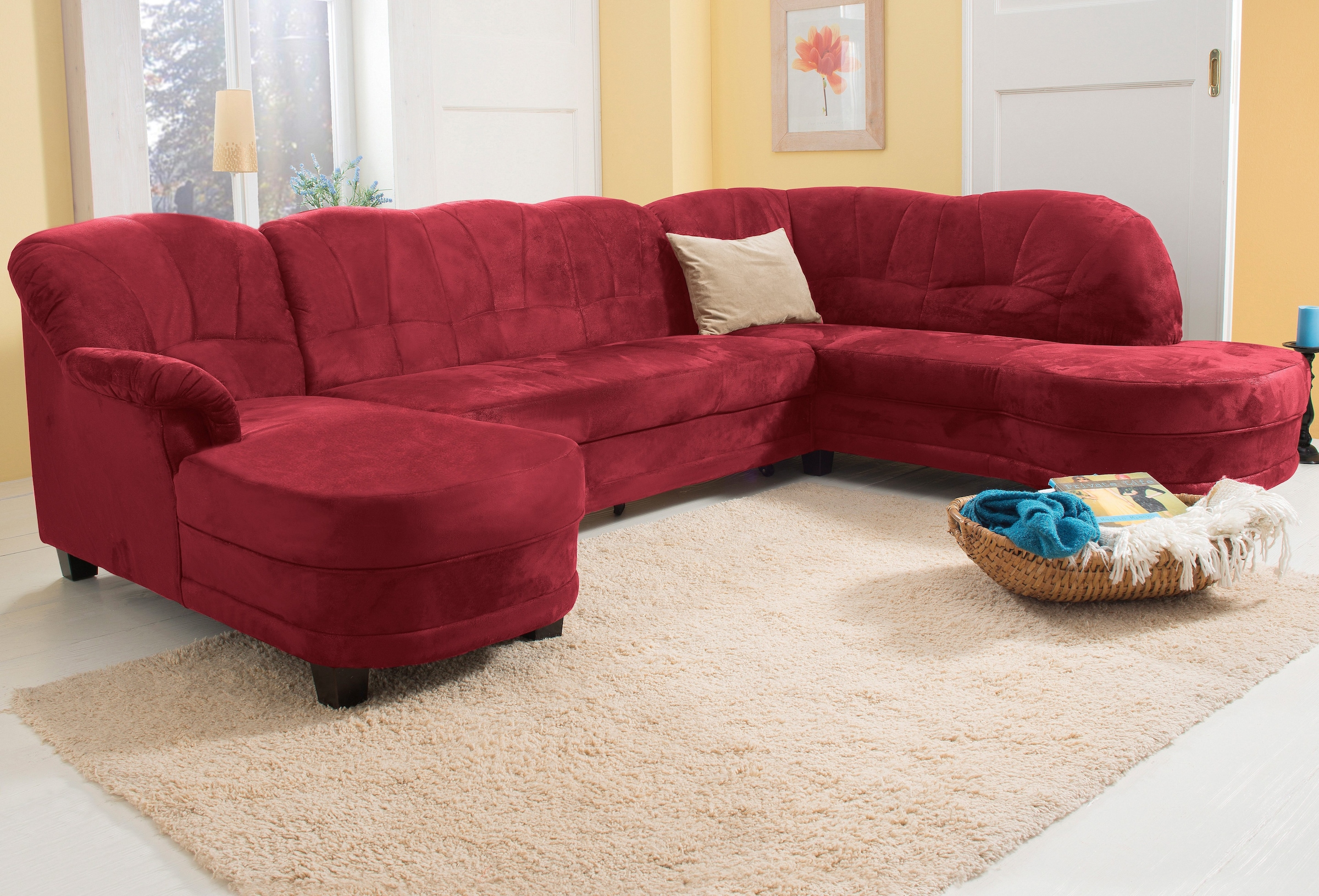 Image of Home affaire Wohnlandschaft "Camelita, viel Platz, bequem und zeitlos, Breite 289cm, U-Form" wahlweise mit Bettfunktion
