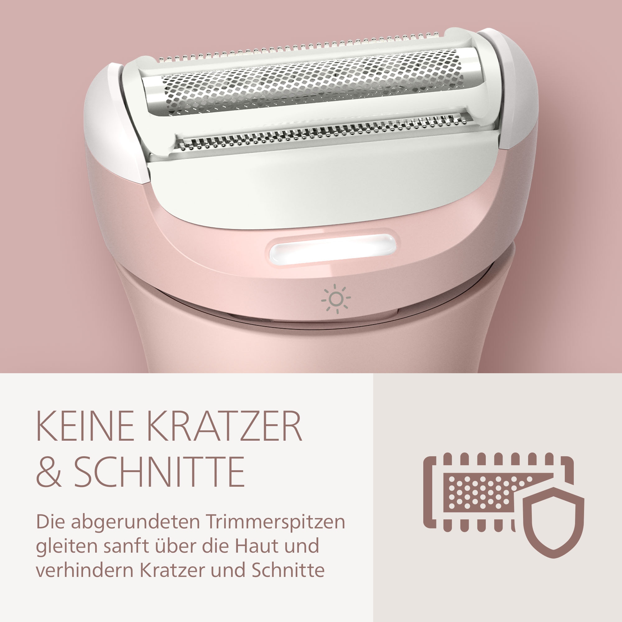 Philips Rasoir électrique pour le corps »Lady Shaver Series 8000 BRL129/00« 1 cuis Aufsätze kabelloser Rasierer, nass und trocken, inkl. Trimmeraufsatz