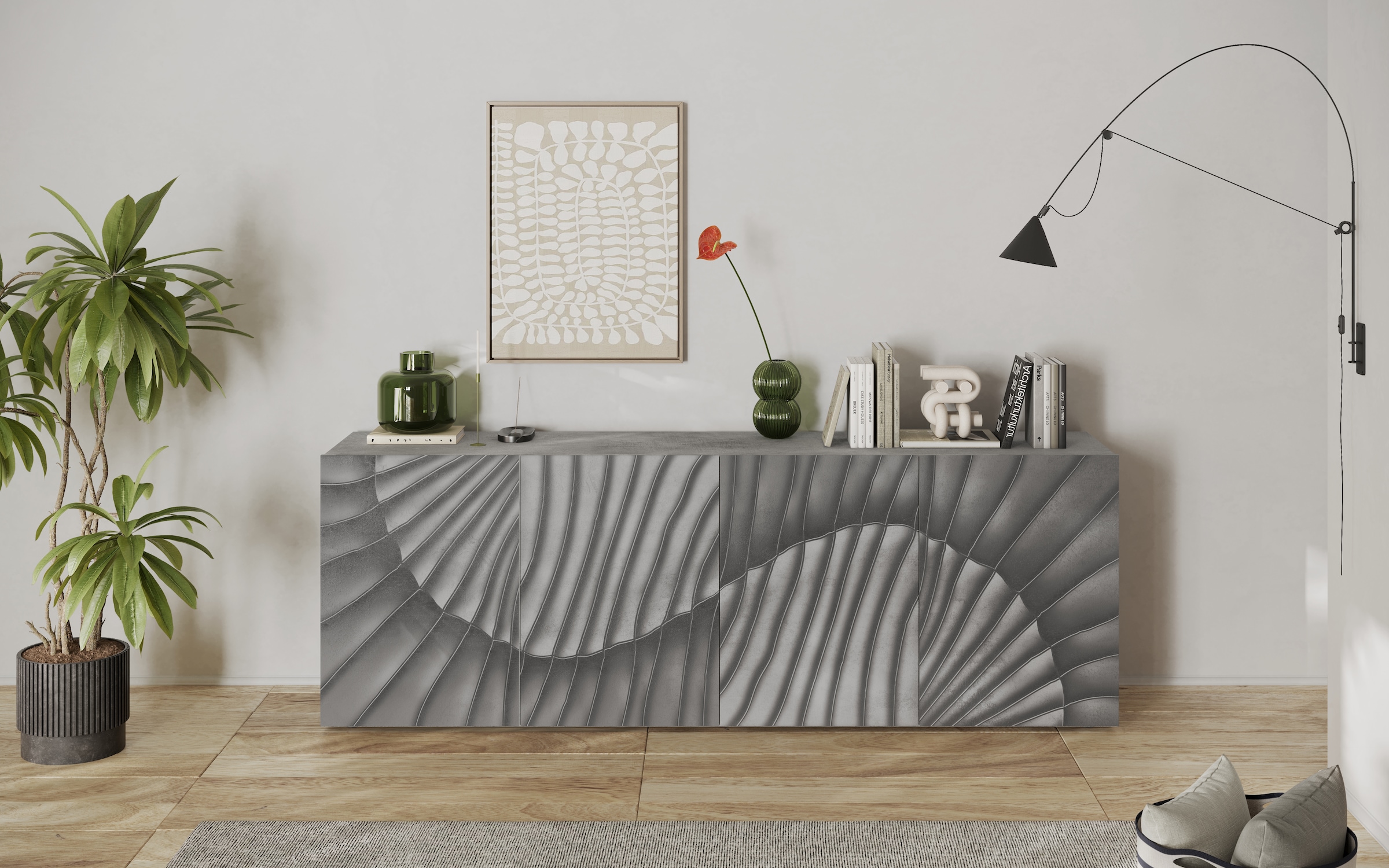 Sideboard »Snake Breite 241 cm, moderne Kommode mit 4 Türen«, Anrichte mit viel...