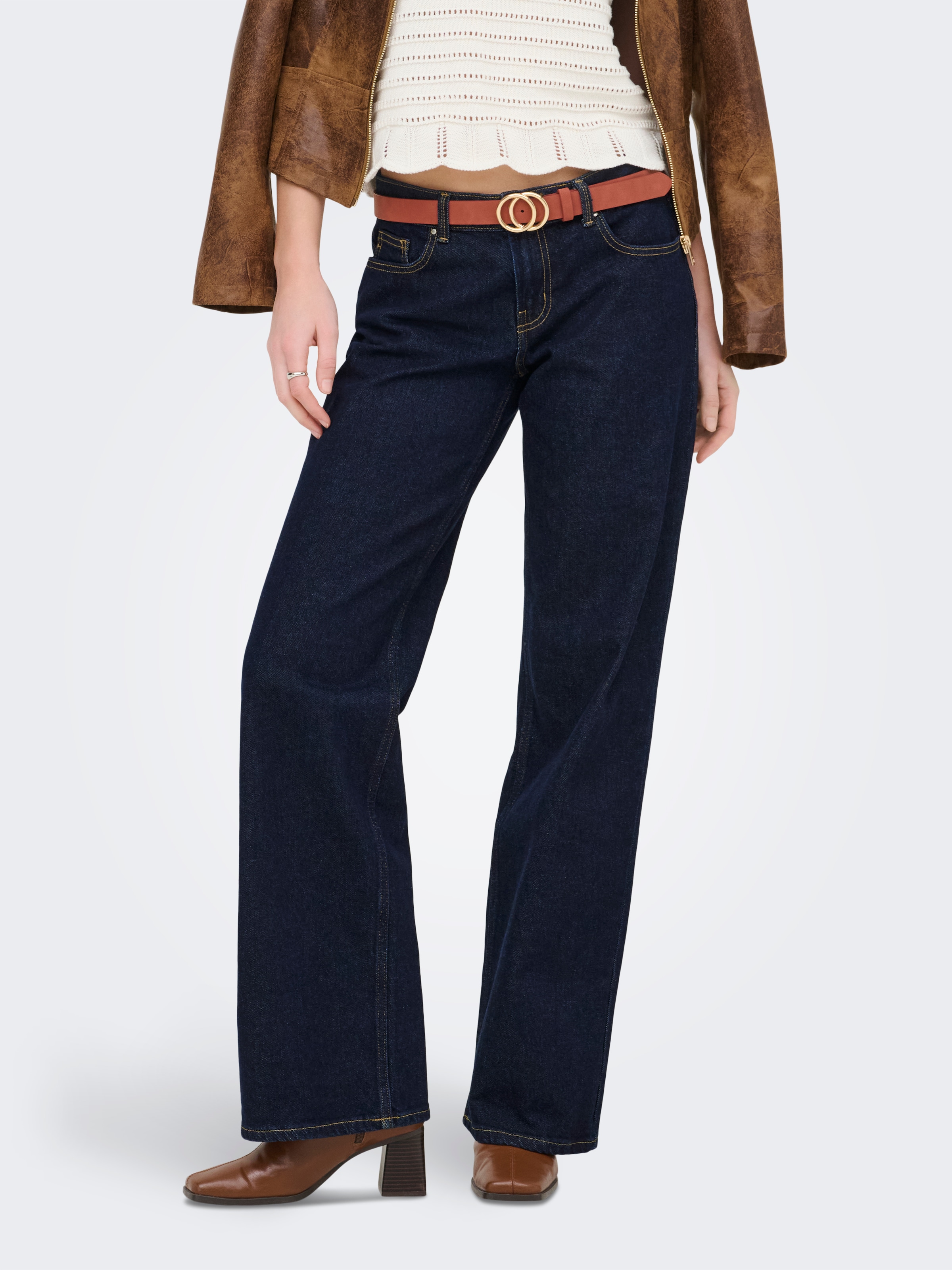 Image of ONLY High-waist-Jeans "ONLJUICY LW WIDE LEG DNM RINSE MAE NOOS" Baumwollmischung, high waist, wide fit