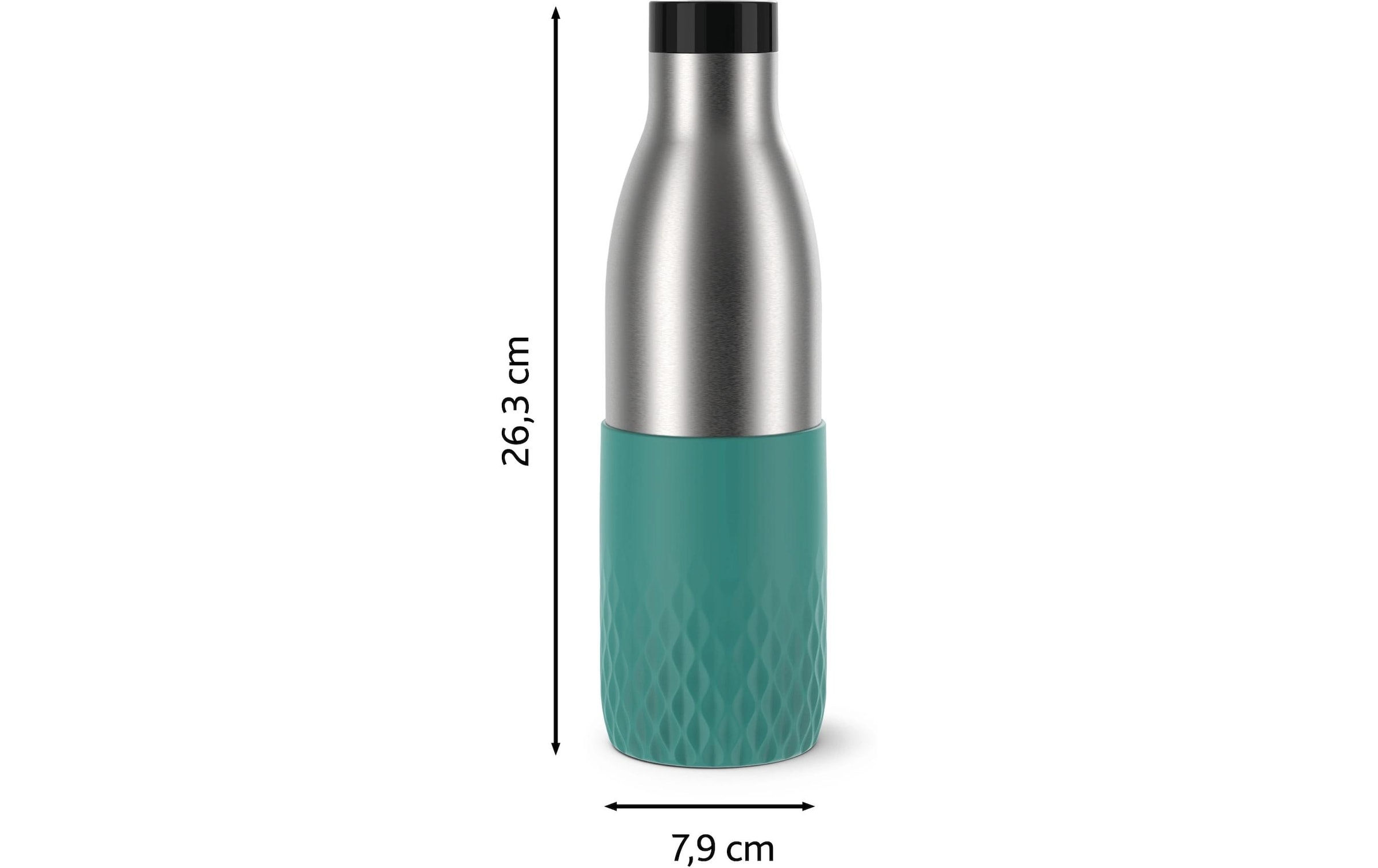 Emsa Trinkflasche »Bludrop Sleeve« Edelstahl/Silikon, Quick-Press, 12h warm/24h kühl