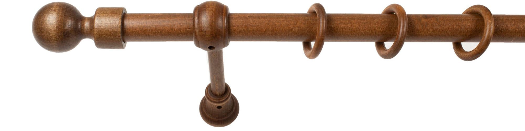 SN DECO GROUP Gardinenstange »Giro«, 1 läufig-läufig, Fixmass, 28 mm, Holz, verschiedene Längen und Farben, Komplettset