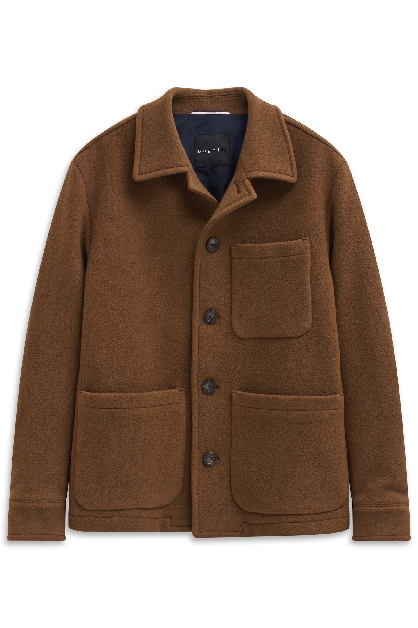 bugatti Veste chemise »Regular Fit« mit Umlegekragen & Knopfleiste