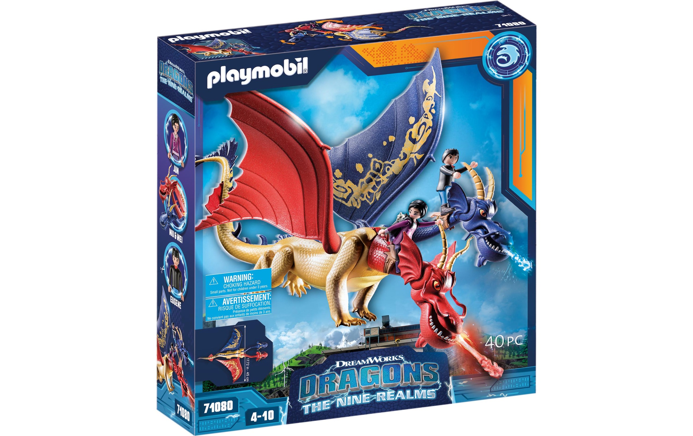 Image of Playmobil Spielbausteine "Dragons The Nine Realms – Wu & Wei mit Jun 71080"