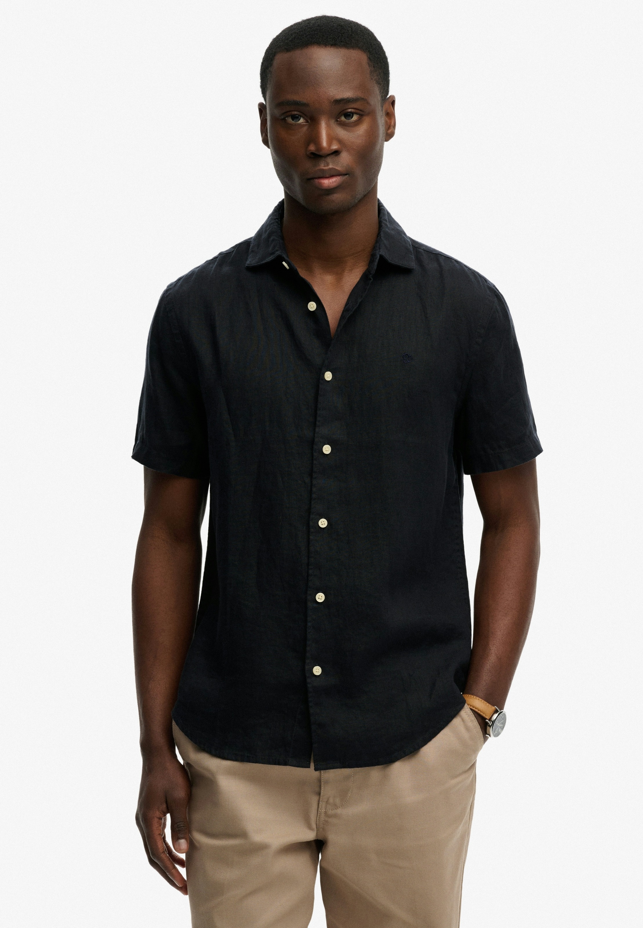 Image of Superdry Leinenhemd "RIVIERA S/S LINEN SHIRT" aus 100% Leinen