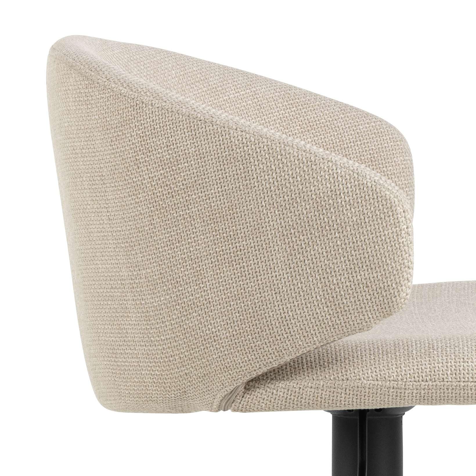 ACTONA GROUP Barhocker »Ella« Set, 2 stk, 2 Stk. tlg. Barhocker, Basel beige, Trompete Gestell matt schwarz rau, 2 Stk