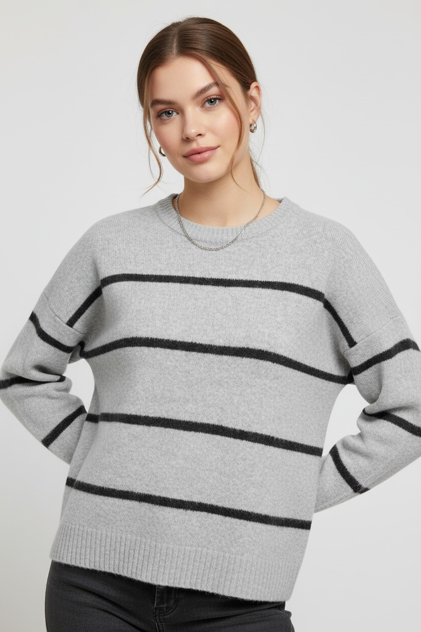 ONLY Strickpullover »ONLOXFORD LIFE LS STRIPE O-NECK KNT«