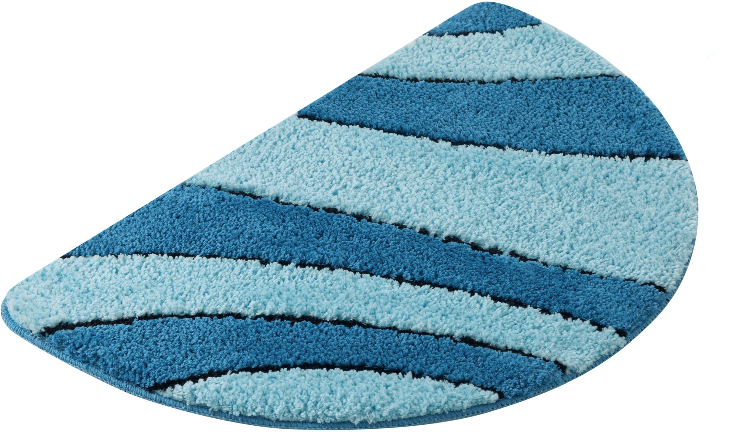 my home Badematte »Anna, Badvorleger, Badezimmer Teppich«, rutschhemmend beschichtet, fussbodenheizungsgeeignet-schnell trocknend, Badteppich, Hoch Tief Effekt, Modern, Weich, Wellen