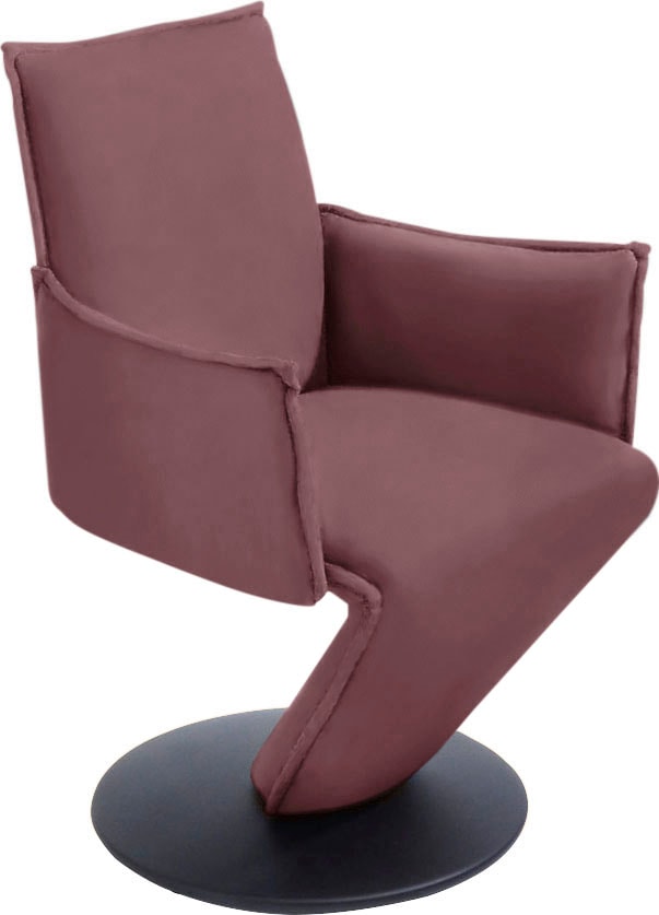 Image of K+W Komfort & Wohnen Esszimmerstuhl "Drive, Drehstuhl" () Sessel mit federnder Sitzschale, Drehteller in Metall schwarz Struktur